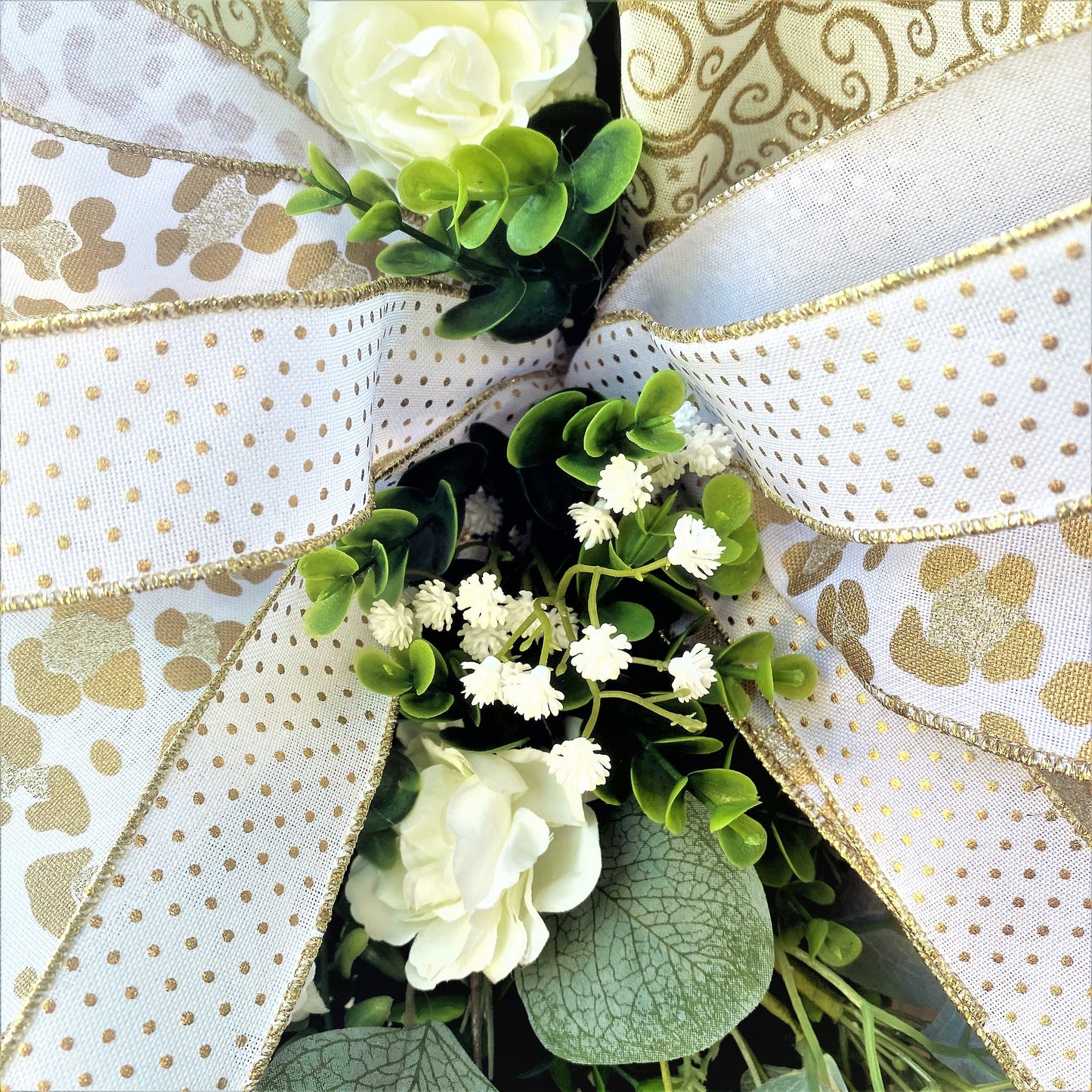 Everyday Farmhouse Wreath for Front Door, Square Wreath for Door, Neutral Wreath, White Grapevine Wreath, Large Outdoor Wreath