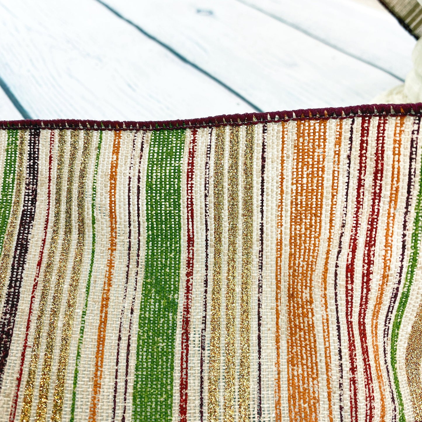 Fall Striped Ribbon, Textured Gradient Stripe Ribbon,  4 Inch wired Ribbon,  Designer Ribbon, Fall Ribbon, Wreath Making Supplies,