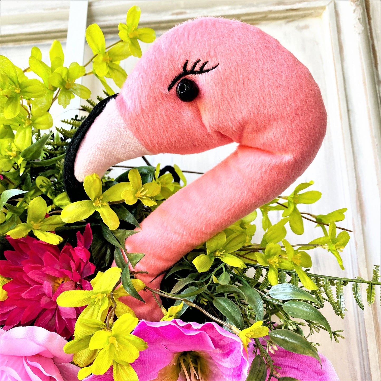 Summer Wreath for Front Door, Flamingo Wreath, Summer Wreath, Flamingo Decor, Tropical Wreath, Beach Wreath, Summer Porch Decor, Luau Decor