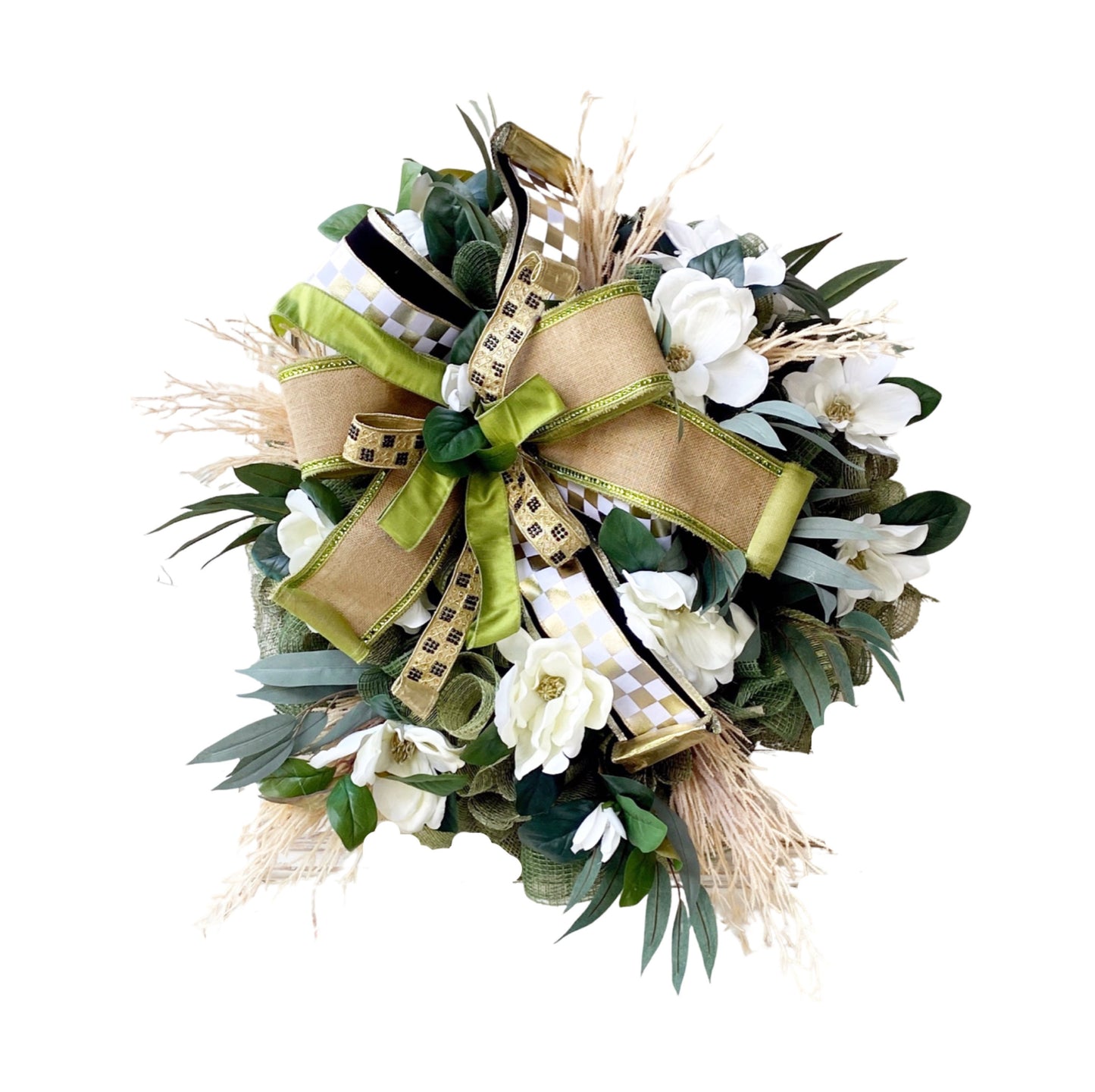 Magnolia Wreath for Front Door, Front Porch Decor, Large Spring Wreath, Outdoor Spring Wreath, All Season Magnolia Wreath, Everyday Wreath