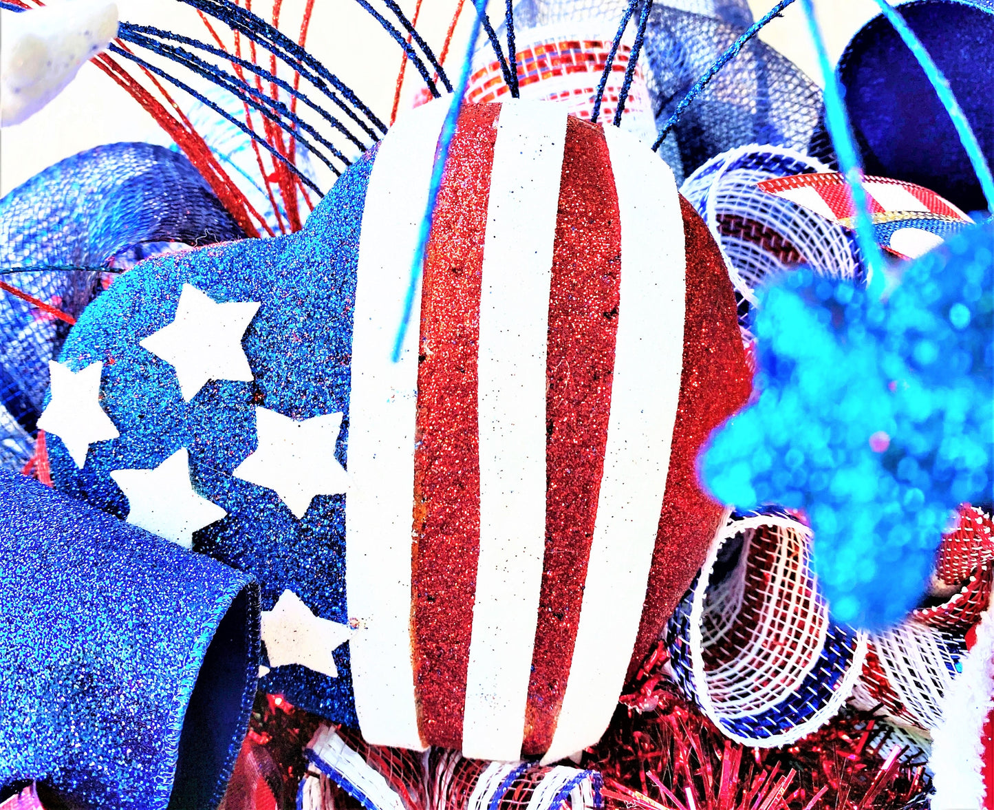 Large Patriotic Wreath for Front Door, 4th of July Wreath, 4th of July Decor, Memorial Day Decor, Red White and Blue Wreath, Veteran Wreath