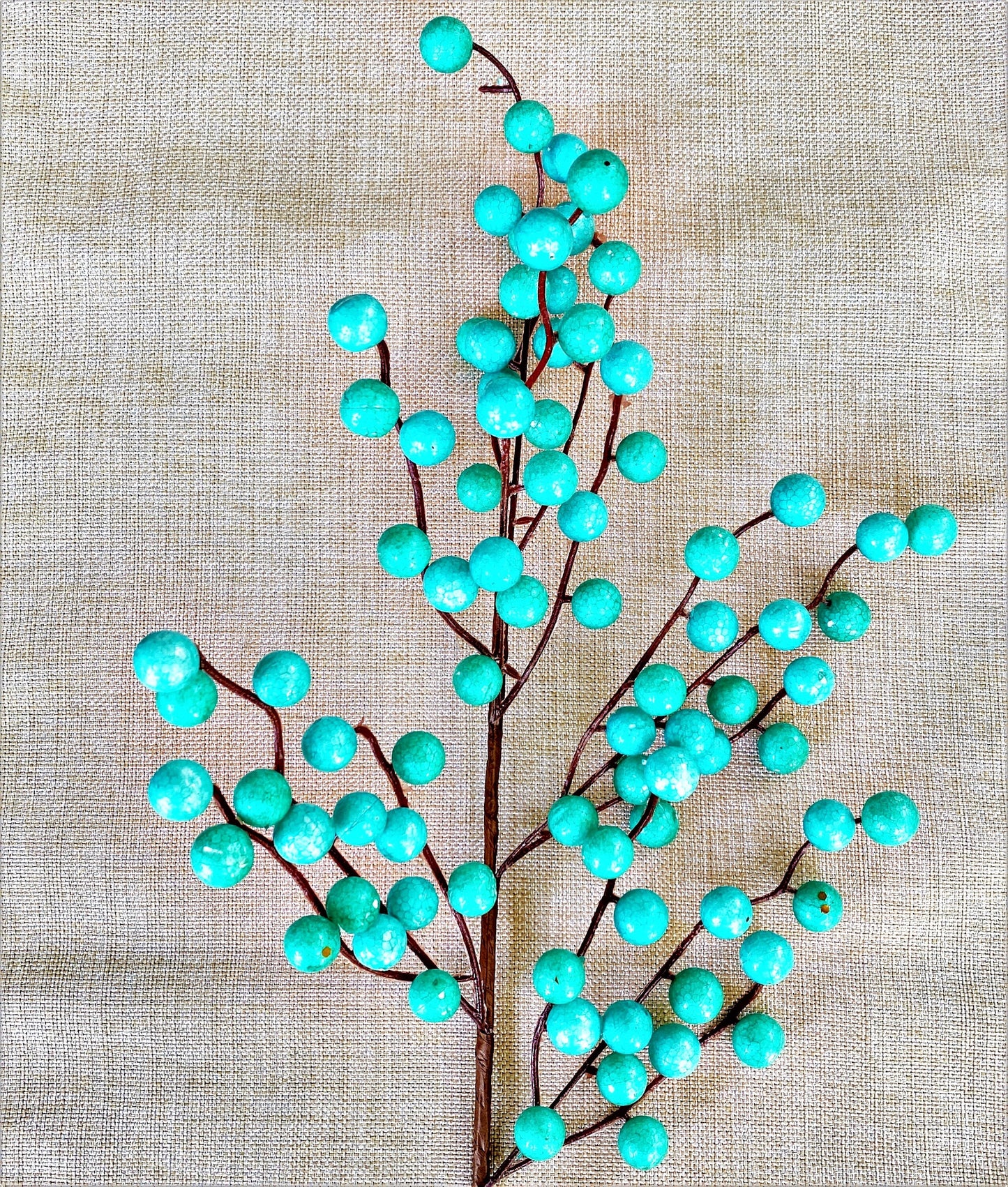 Fall Berry Spray, Fall Floral Spray, Fall Berry Pick, Autumn Berry Stem, Fall Wedding Decor, Turquoise Floral Spray, Blue Floral Spray