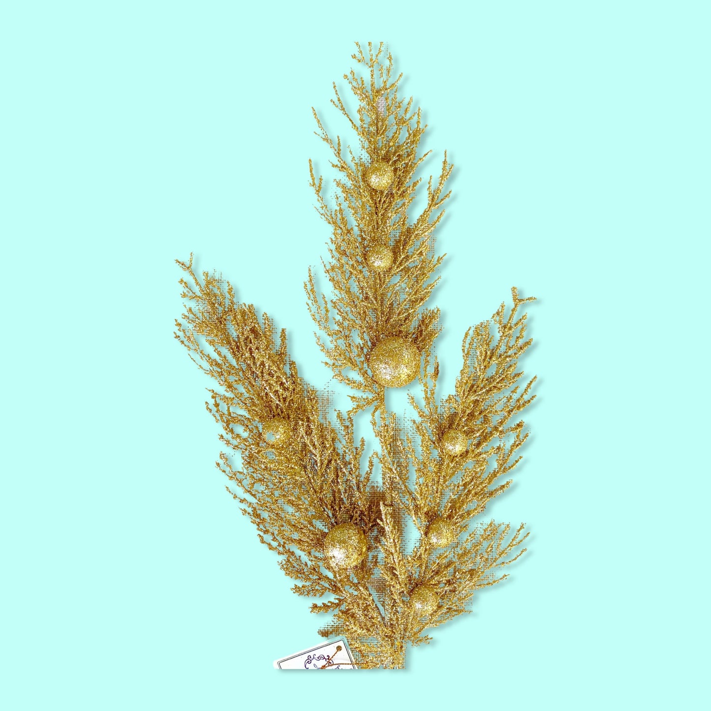 Gold Pine Spray, Gold Pine Ball Spray, Gold Floral Pick, Christmas Floral Spray, 28 Inch Gold Pine Spray, Mark Roberts Pine Spray