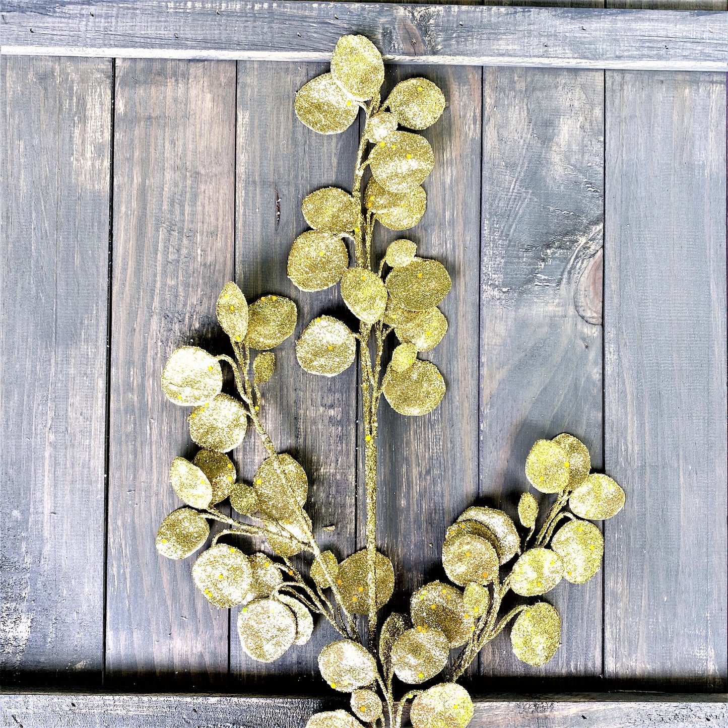 Gold Lunaria Leaf Spray, Glitter Lunaria Leaf Stem, Gold Floral Spray, Gold Floral Stem, Gold Lunaria Spray, Glitter Lunaria Leaf, Floral