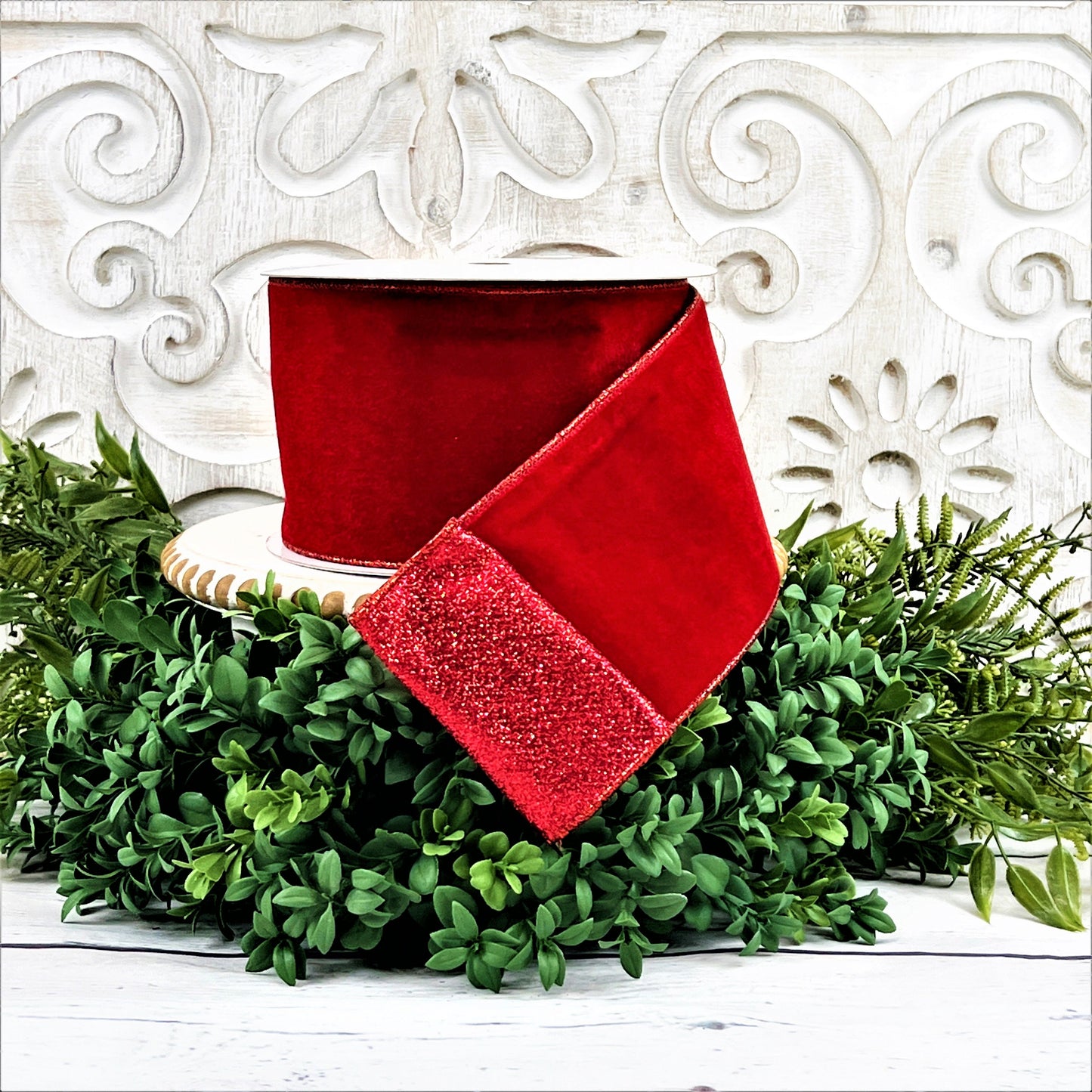 Red Velvet Glitter Ribbon, Red Velvet Ribbon, Red Glitter Ribbon, Christmas Ribbon, Patriotic Ribbon Valentines Ribbon, Holiday Ribbon