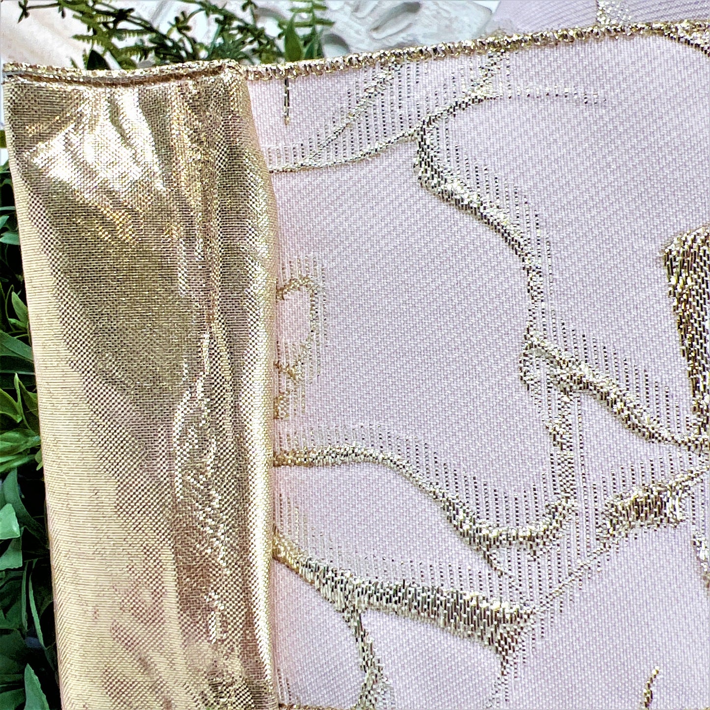 Light Pink Ribbon, Pink and Gold Ribbon, Rose Gold Ribbon, Pink Floral Ribbon, Farrisilk Ribbon, Pink Designer Ribbon, Wreath Making Ribbon