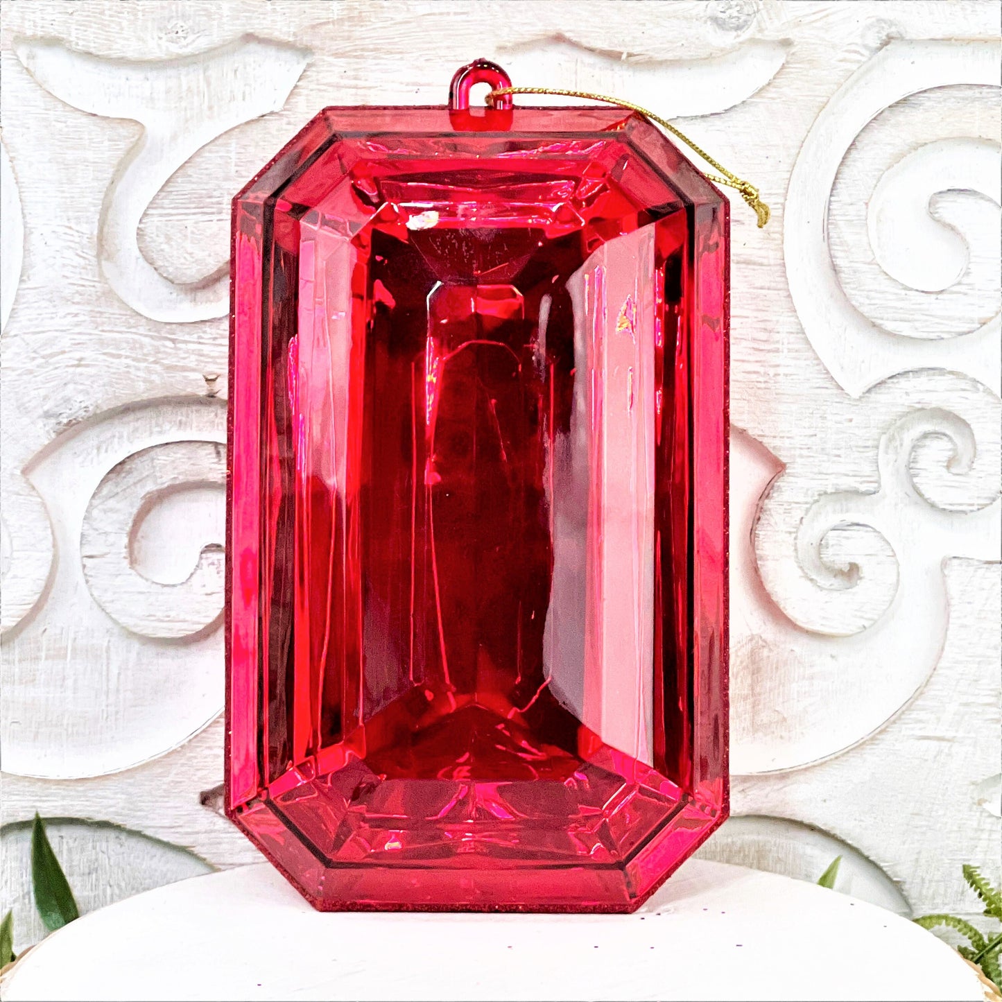 8”Christmas ornament, large red jewel ornament, elegant decoration, wreath supplies,red ornament, red jewel ornament, plastic ornament