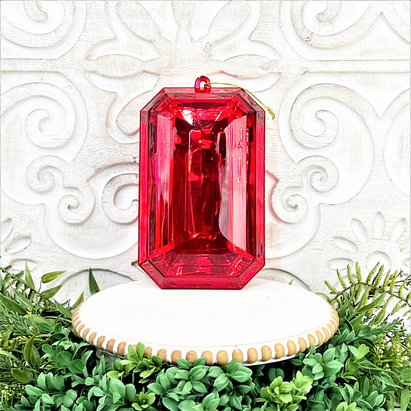 8”Christmas ornament, large red jewel ornament, elegant decoration, wreath supplies,red ornament, red jewel ornament, plastic ornament