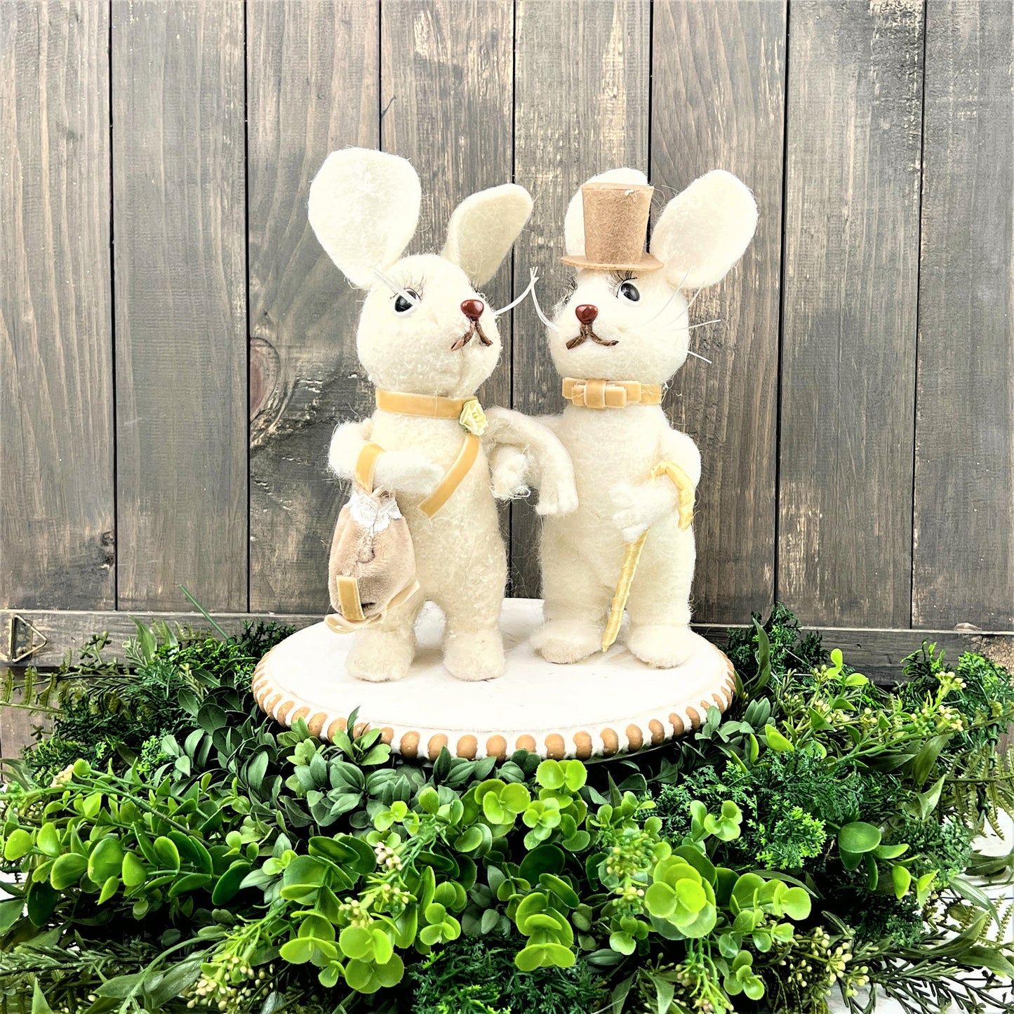 Easter Mouse Couple, Regency Sophisticated Easter Mouse, Mouse Decor, Easter Decor, Mouse Wreath Attachment, Nursery Decor