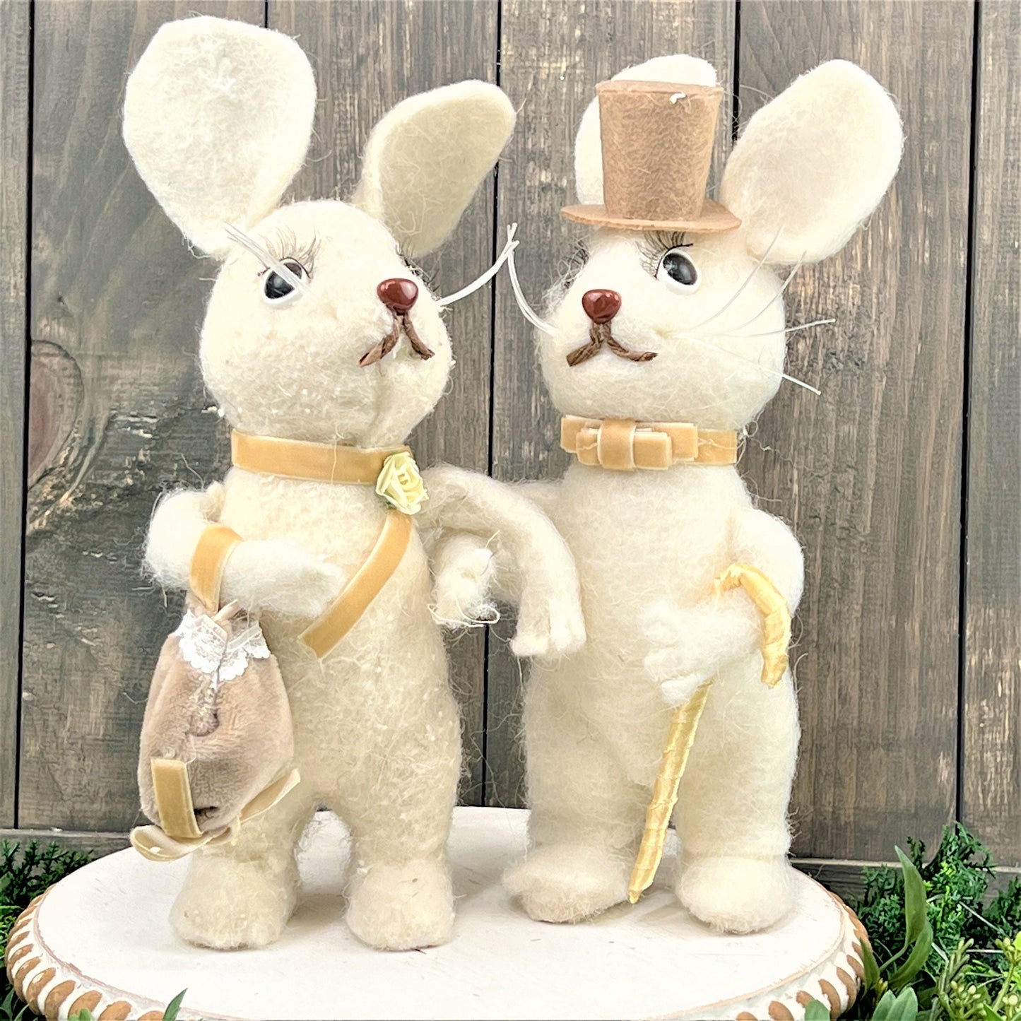 Easter Mouse Couple, Regency Sophisticated Easter Mouse, Mouse Decor, Easter Decor, Mouse Wreath Attachment, Nursery Decor