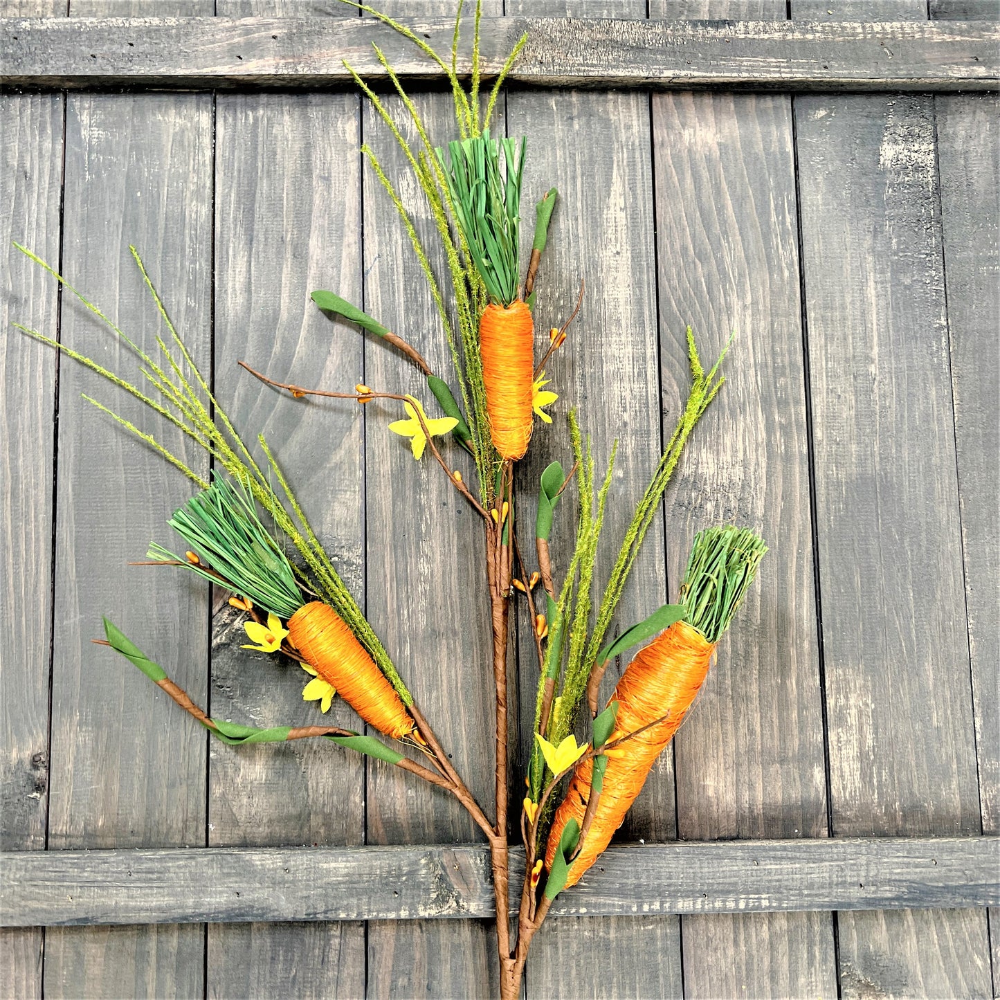 Spring Carrot Spray, 23" Carrot and Pip Berry Spray, Spring Decor, Easter Carrot Pick, Wreath Making Supply, Easter Decor