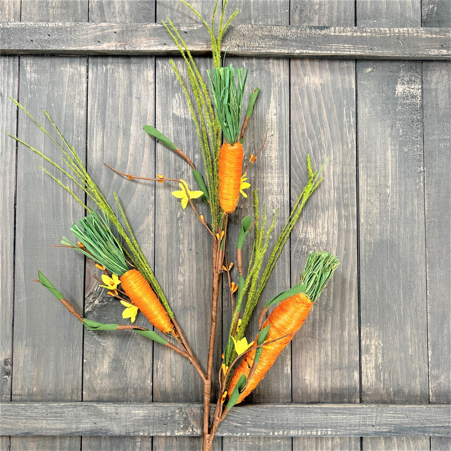 Spring Carrot Spray, 23" Carrot and Pip Berry Spray, Spring Decor, Easter Carrot Pick, Wreath Making Supply, Easter Decor