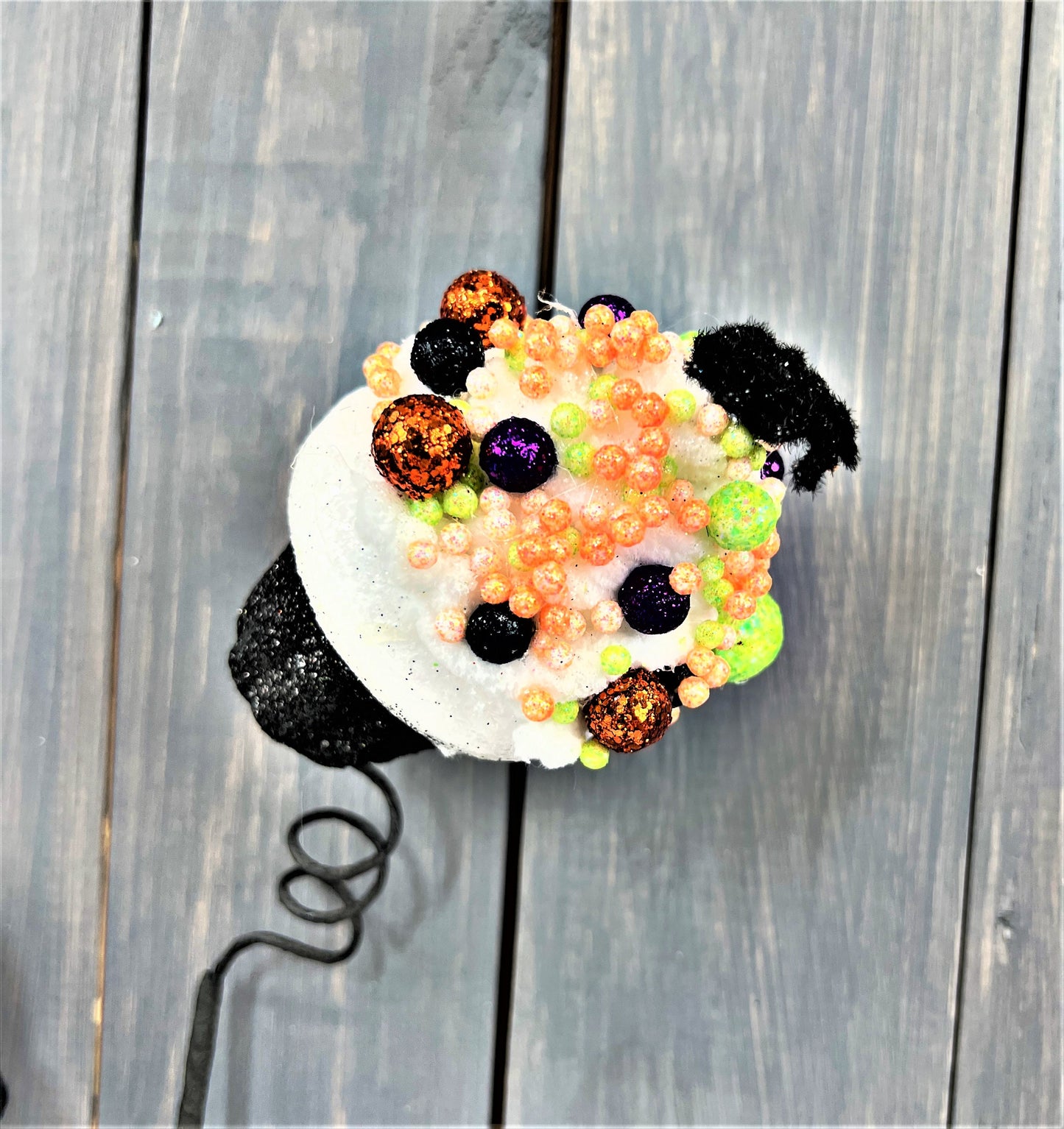 Halloween Spider Cupcake Pick, Glitter Cupcake Pick , Halloween Decor, Tiered Tray Decor, Cupcake Wreath Attachment, Halloween Wreath Spray