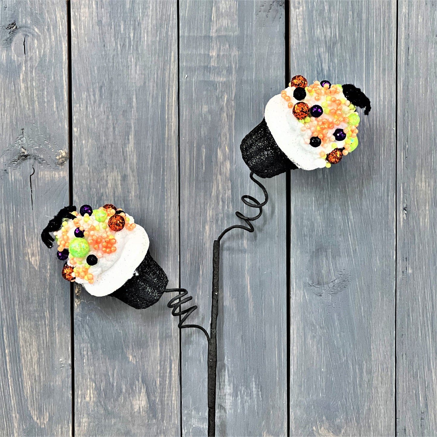 Halloween Spider Cupcake Pick, Glitter Cupcake Pick , Halloween Decor, Tiered Tray Decor, Cupcake Wreath Attachment, Halloween Wreath Spray