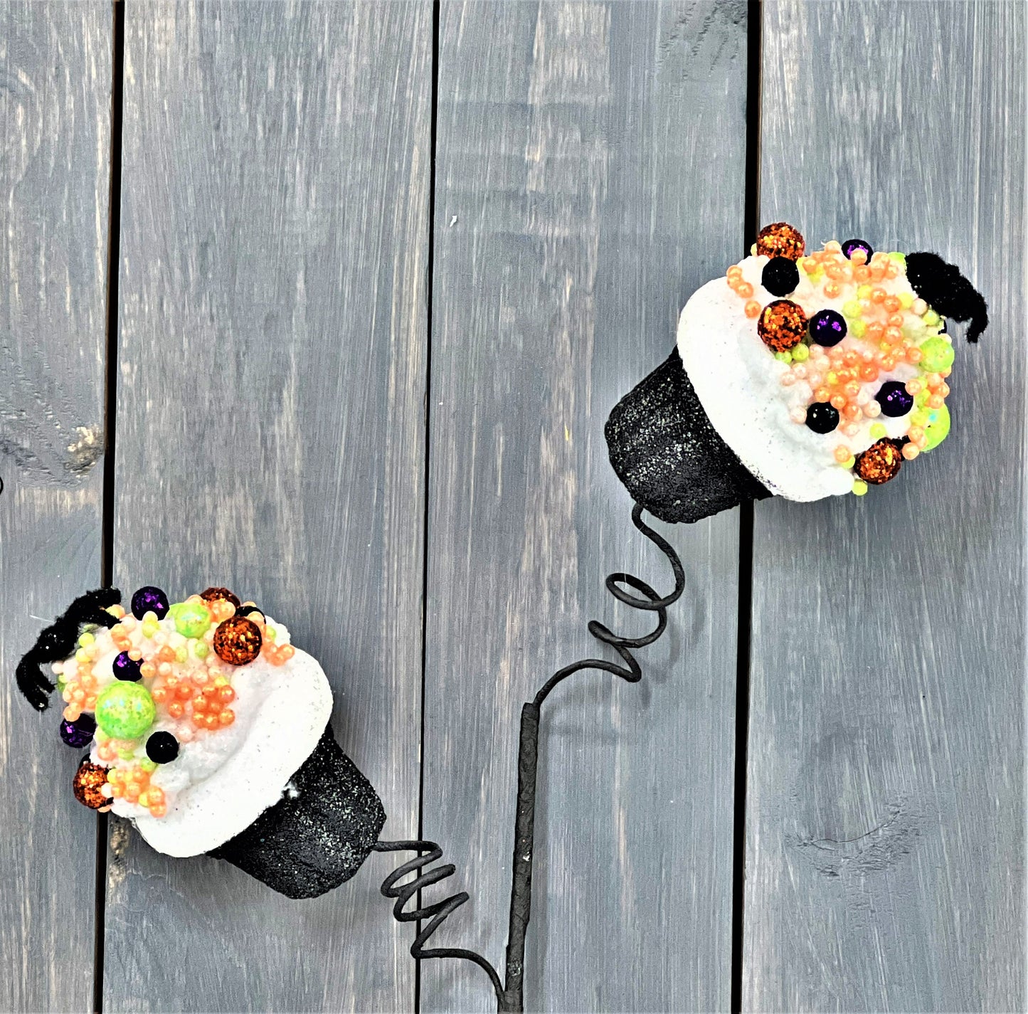 Halloween Spider Cupcake Pick, Glitter Cupcake Pick , Halloween Decor, Tiered Tray Decor, Cupcake Wreath Attachment, Halloween Wreath Spray