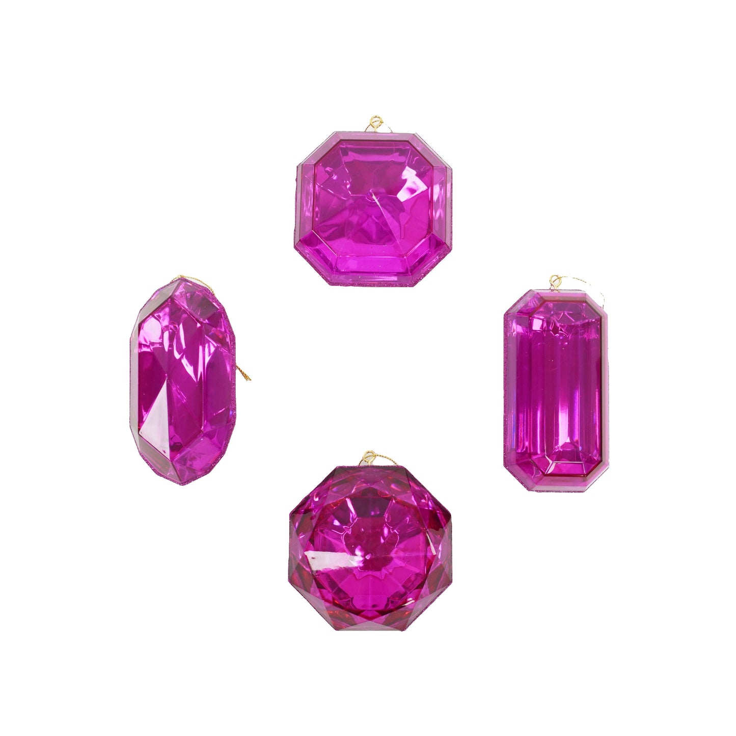 Jewel Ornament Set, Pink Jewel Ornaments, Gem Ornaments, Acrylic Jewel Ornament Set, Wreath Attachment, Valentines Decor, Farrisilk Ornament