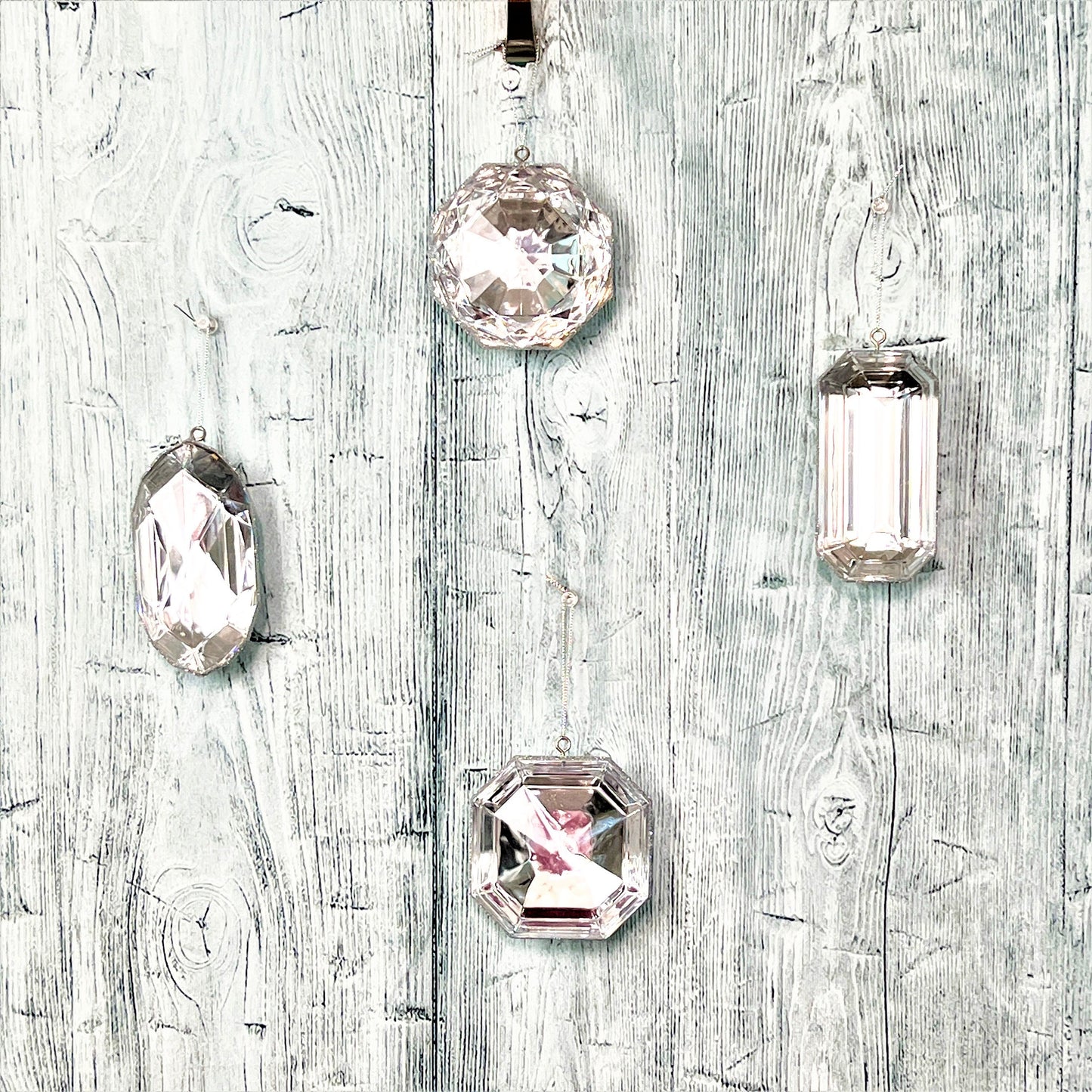 Jewel Ornament Set, Crystal Jewel Ornaments, Gem Ornaments, Acrylic Jewel Ornament Set, Wreath Attachments, Crystal Xmas Decor,