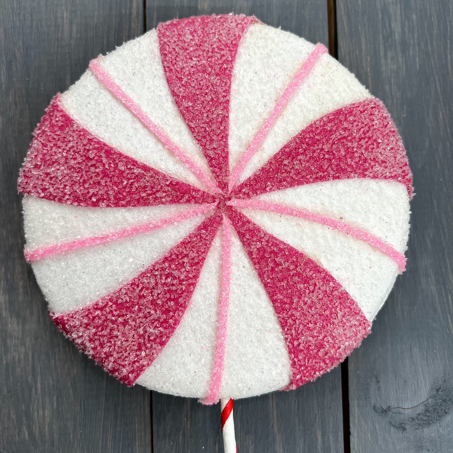 Pink Lollipop Spray. Pink Peppermint Lollipop Wreath Attachment, Lollipop Pick, Candy Decoration, Tree Decor, Lollipop Stem, Christmas Decor