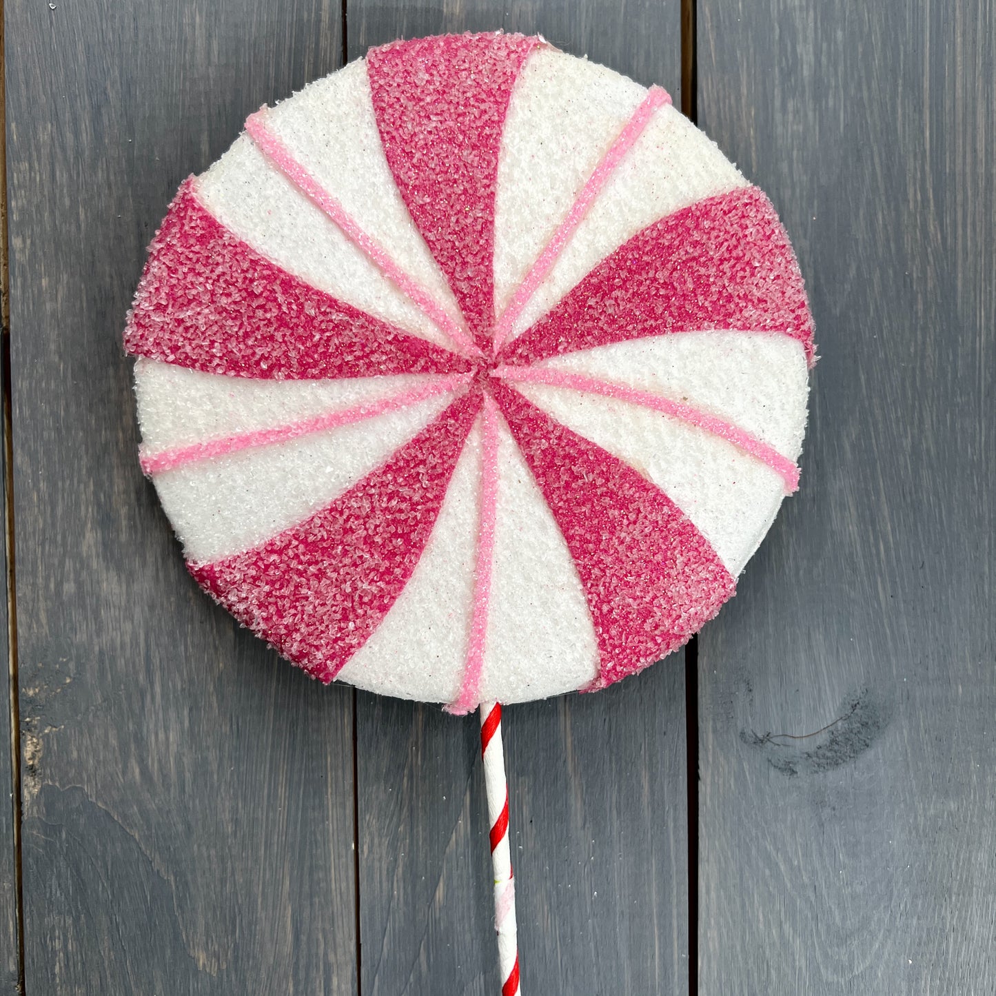 Pink Lollipop Spray. Pink Peppermint Lollipop Wreath Attachment, Lollipop Pick, Candy Decoration, Tree Decor, Lollipop Stem, Christmas Decor