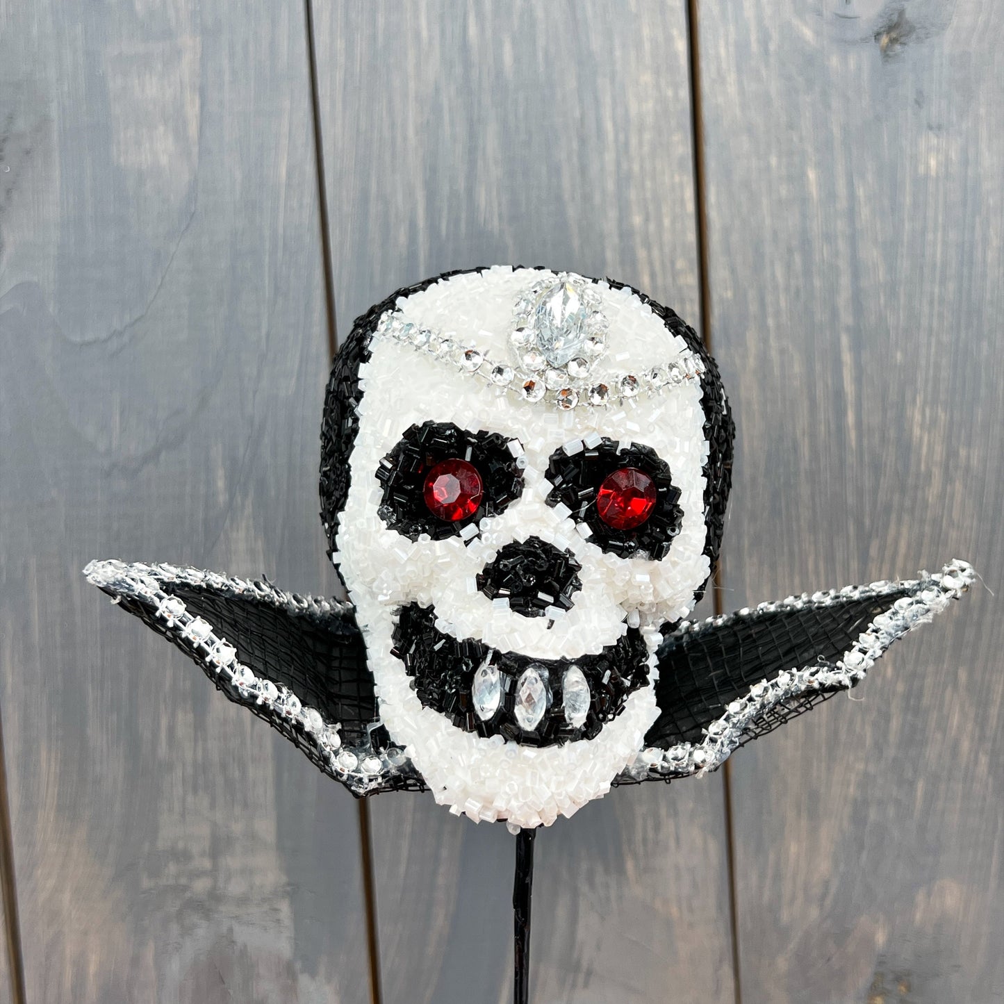 Jeweled Skull Pick, Jeweled Vampire Pick, Jeweled Wreath Attachment, Halloween Pick, Glam Halloween Pick, Jeweled Vampire Wreath Attachment