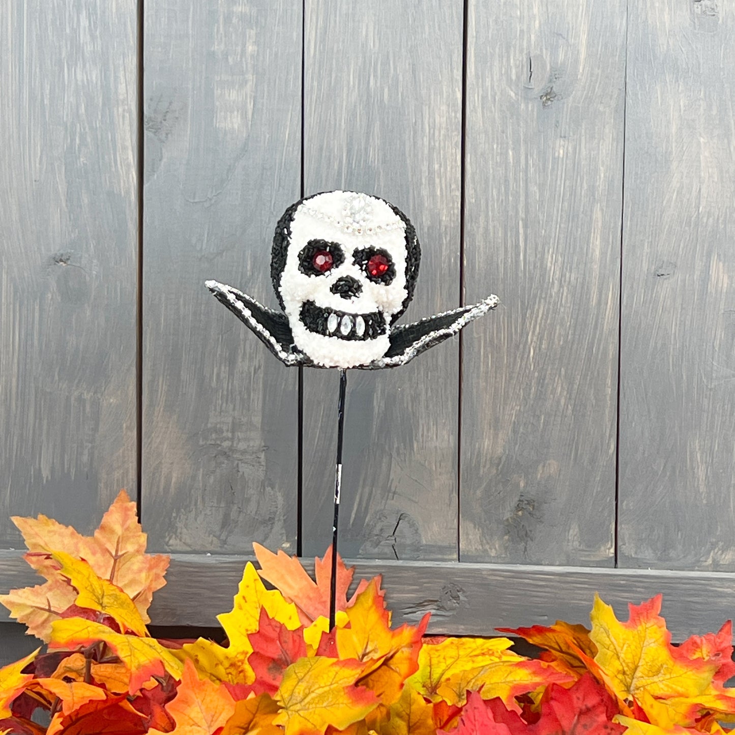 Jeweled Skull Pick, Jeweled Vampire Pick, Jeweled Wreath Attachment, Halloween Pick, Glam Halloween Pick, Jeweled Vampire Wreath Attachment