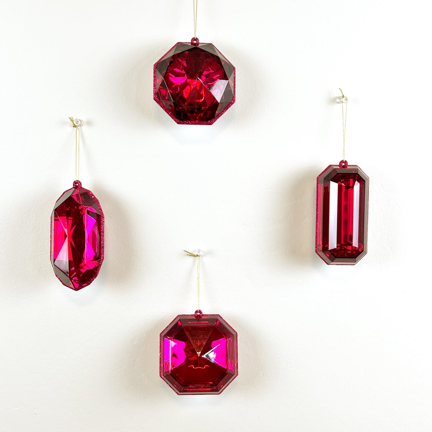 Jewel Ornament Set, Burgundy Jewel Ornaments, Gem Ornaments, Jewel Ornament Set, Wreath Attachments, Burgundy Xmas Decor, Christmas decor