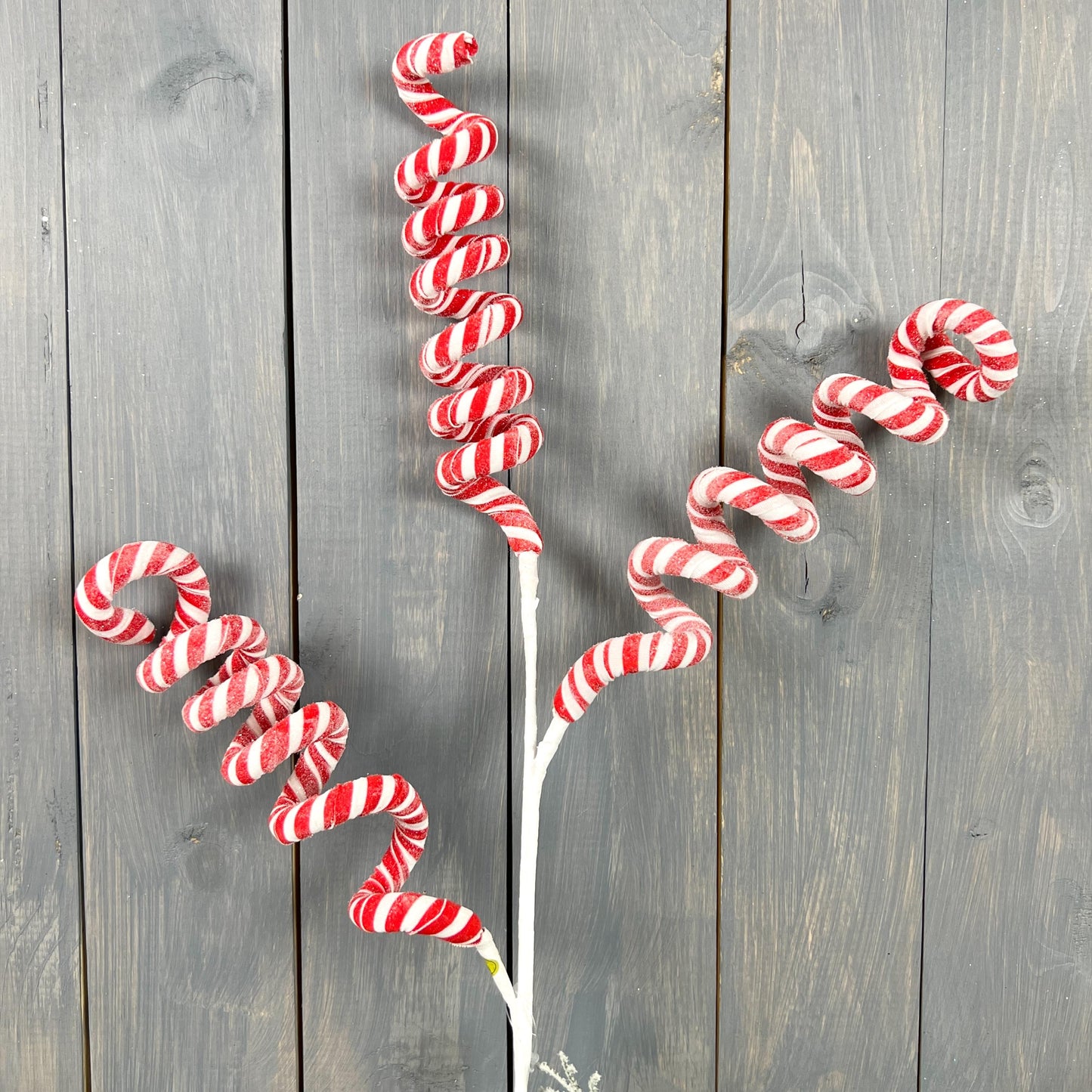 25" Swirl Candy Cane Spray, Peppermint Curly Spray, Peppermint Swirl Floral Stem, Candy Cane Floral Spray, Christmas Floral Stem,