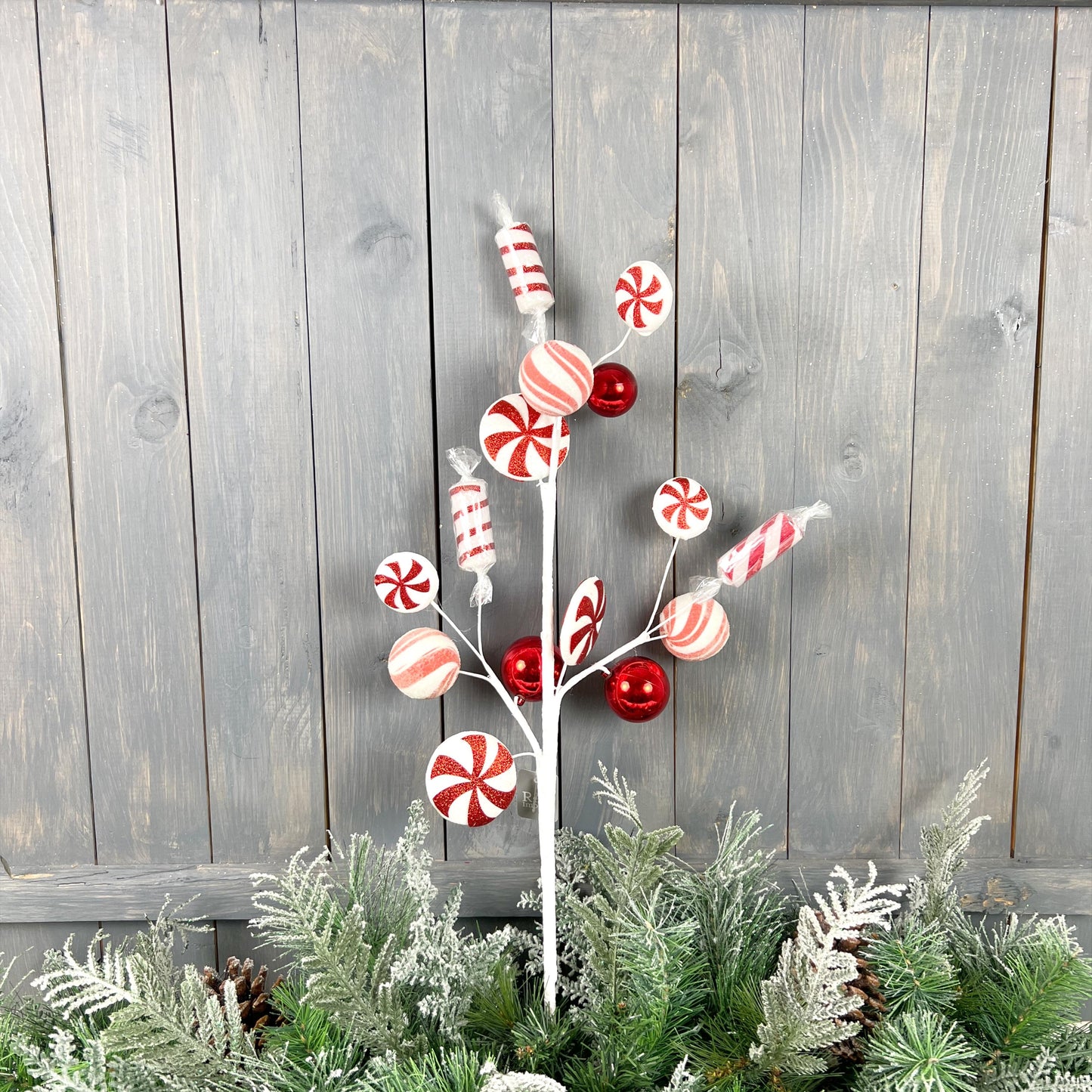 28" Peppermint Candy Spray,  Peppermint Candy Pick,  Red and White Candy Pick, Christmas Candy Pick, Holiday Candy Pick