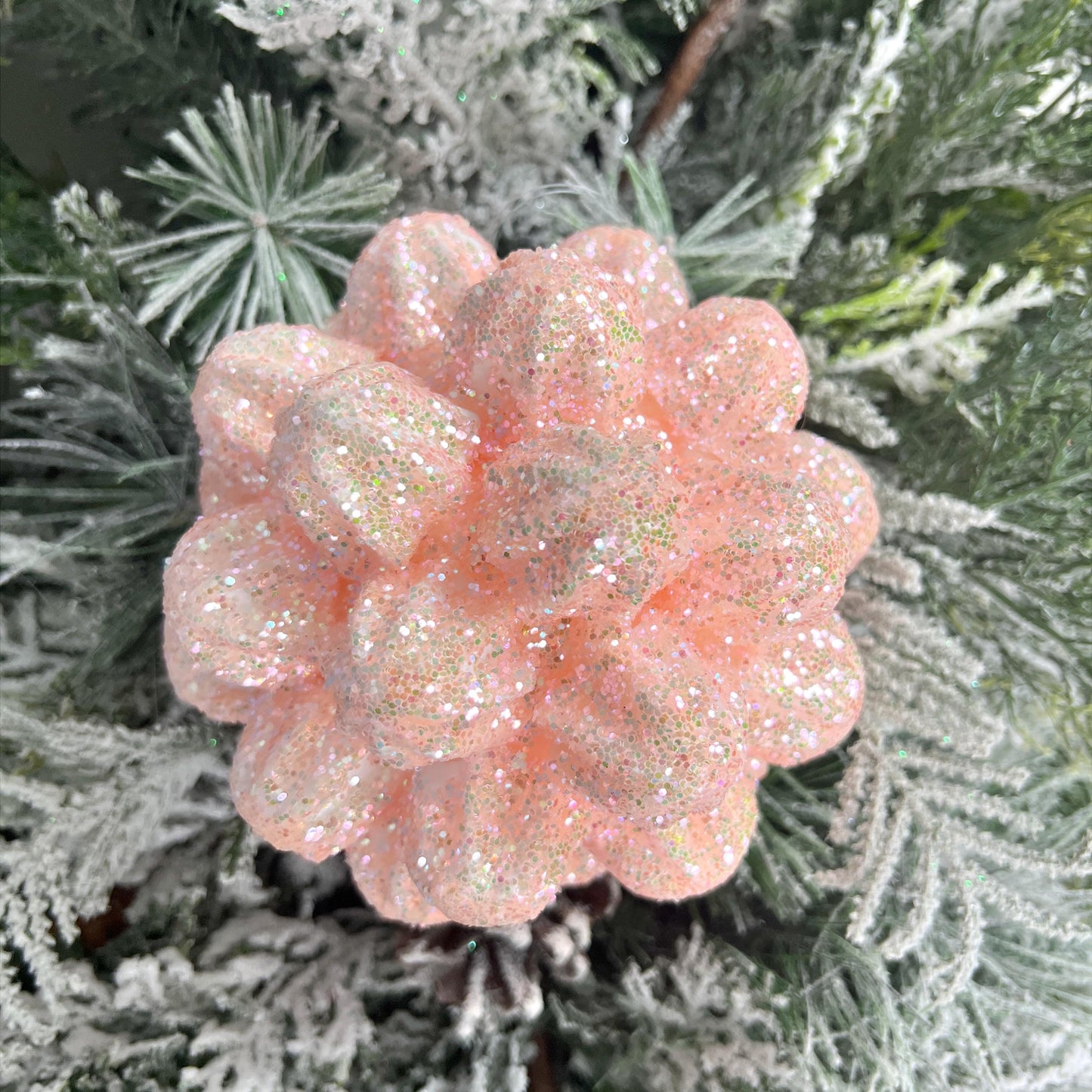 5.5" Elegant Pink Glittered Snowflake Ball Ornament - Luxury Holiday Home Decor