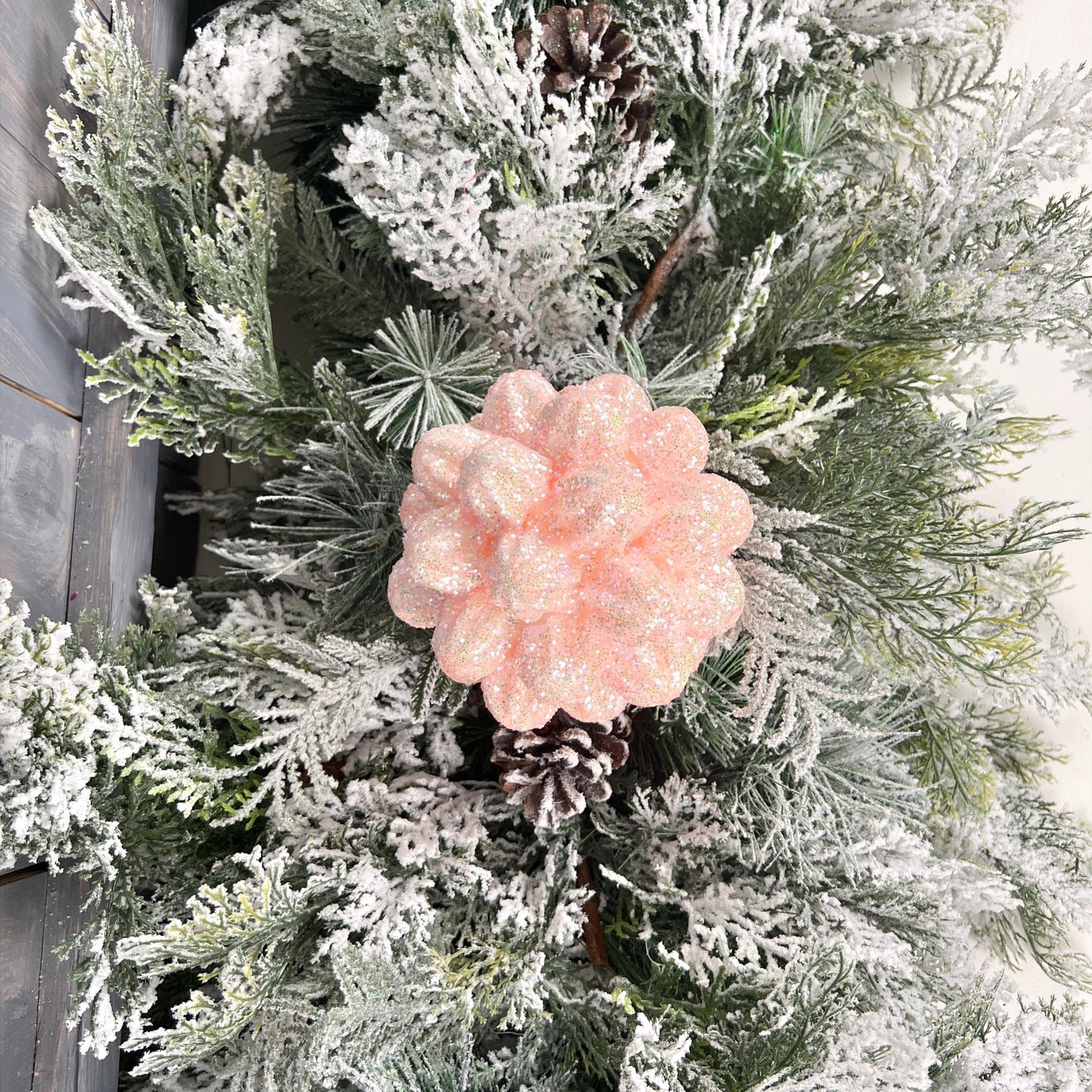 5.5" Elegant Pink Glittered Snowflake Ball Ornament - Luxury Holiday Home Decor