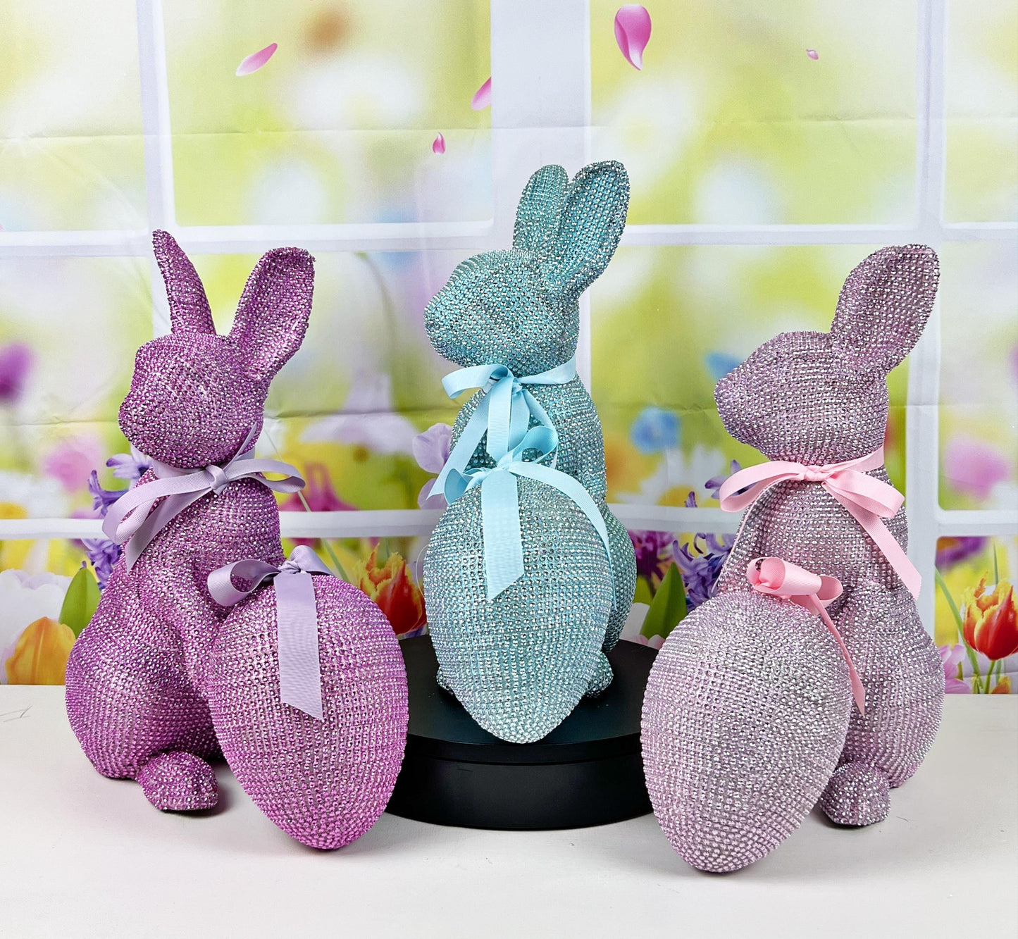 Luxury Jeweled Easter Bunny – Sparkling Crystal Decor – Glam Spring Rabbit – Elegant Easter Home Decor – Three Colors Available