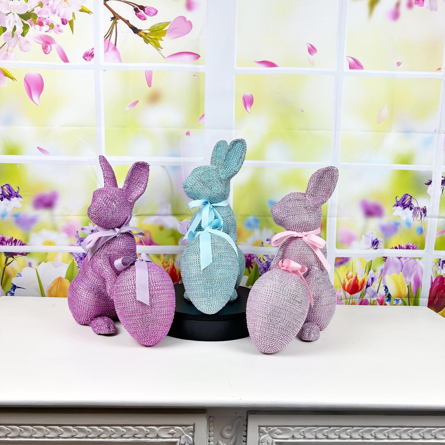 Luxury Jeweled Easter Bunny – Sparkling Crystal Decor – Glam Spring Rabbit – Elegant Easter Home Decor – Three Colors Available
