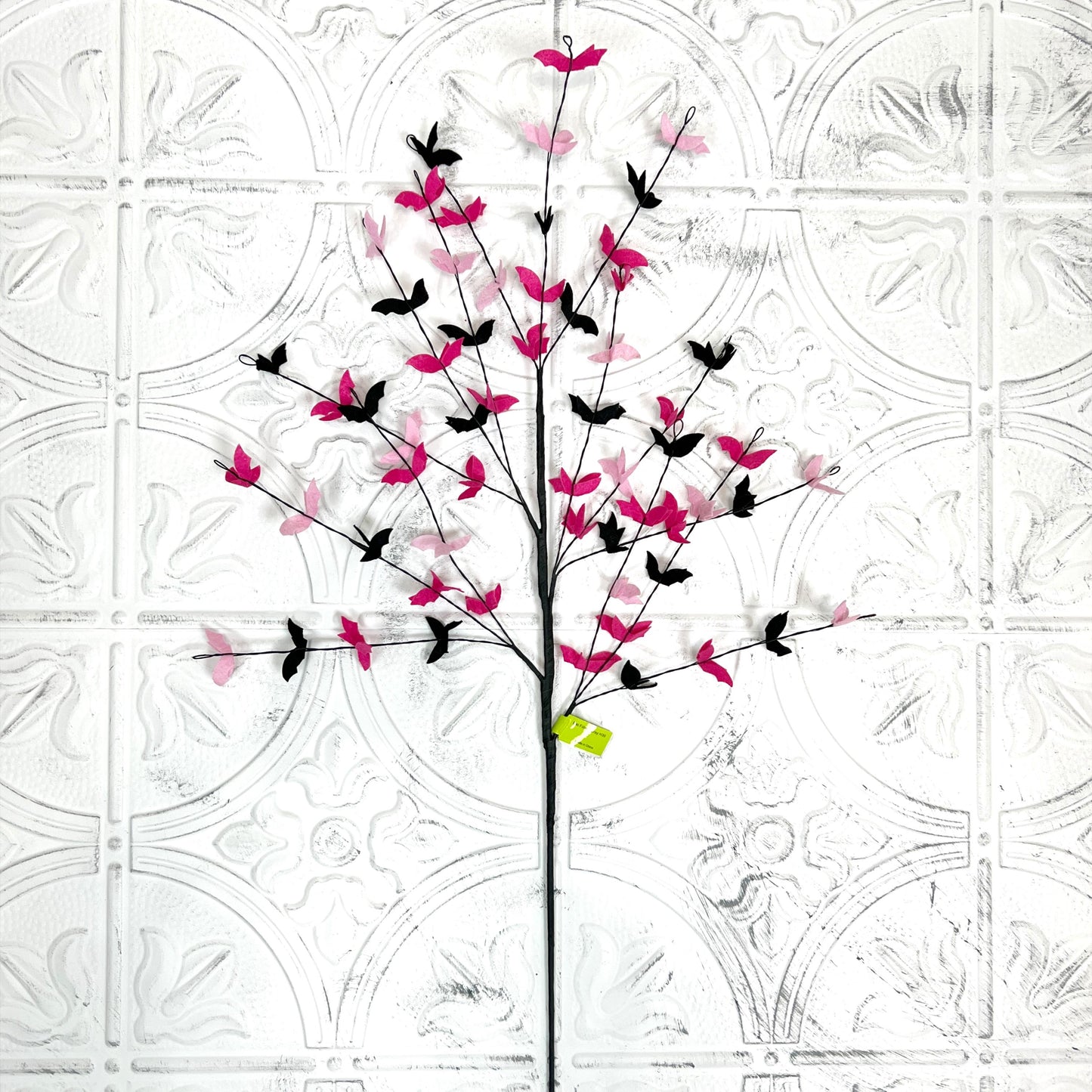30 Inch Halloween Bat Filler Spray | Pink Magenta or Black Orange | Bat Wreath Pick | Spooky Floral Stem | Halloween Wreath Supply