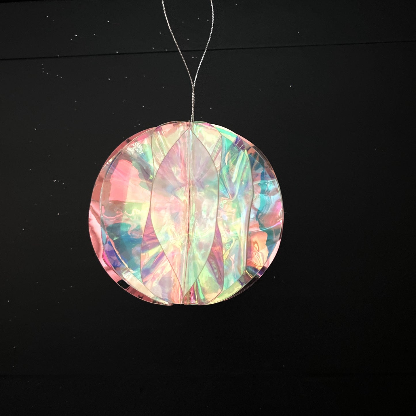 4" Iridescent Ball Ornament, Holographic Christmas Ornament, Jeweled Tree Ornament, Box of 4 Ornaments, Pastel Holiday Decor
