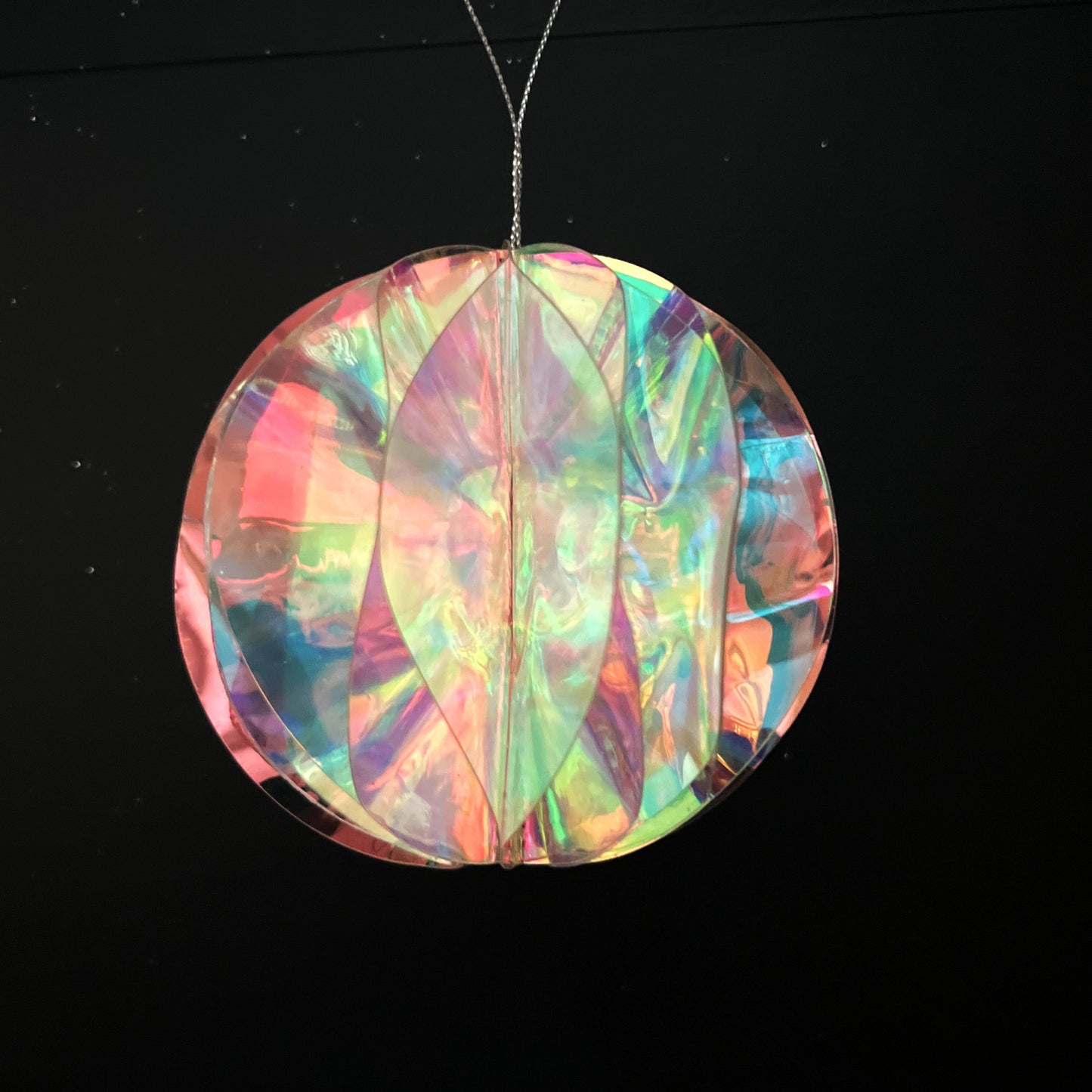 4" Iridescent Ball Ornament, Holographic Christmas Ornament, Jeweled Tree Ornament, Box of 4 Ornaments, Pastel Holiday Decor