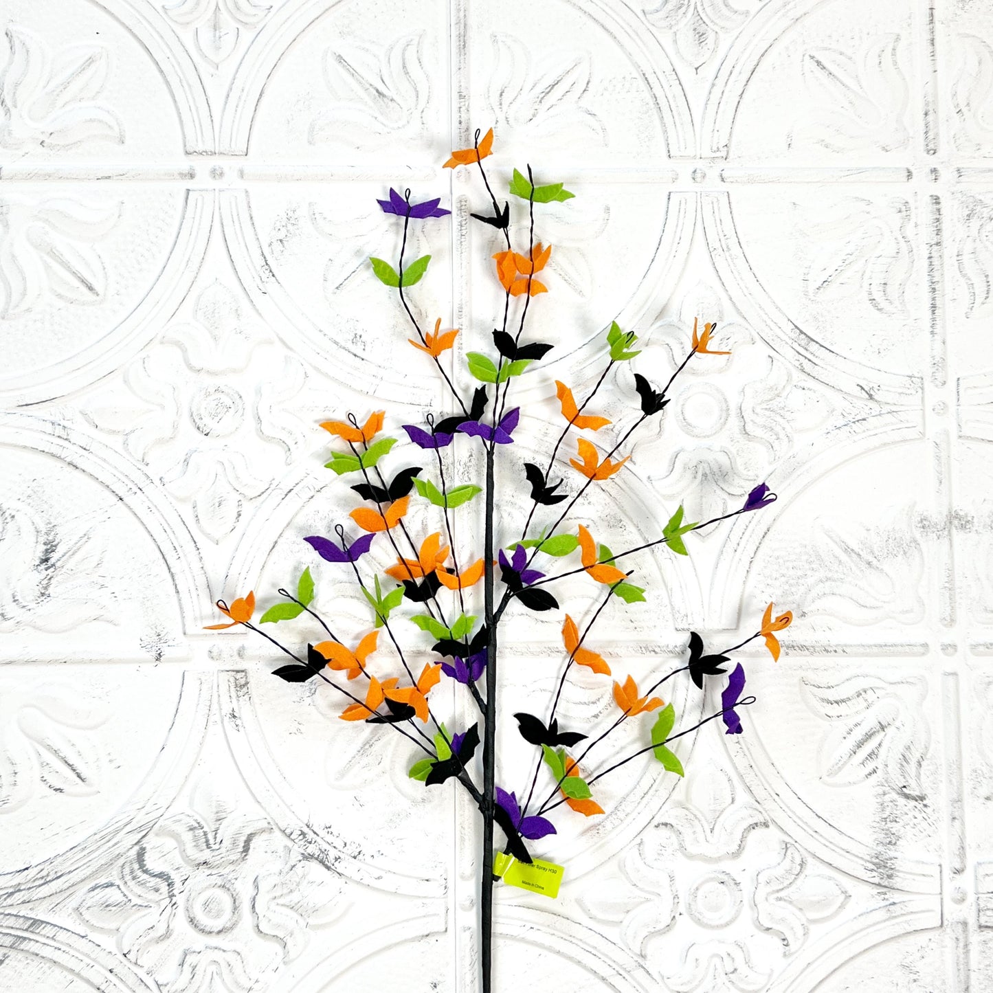 30 Inch Halloween Bat Filler Spray | Pink Magenta or Black Orange | Bat Wreath Pick | Spooky Floral Stem | Halloween Wreath Supply