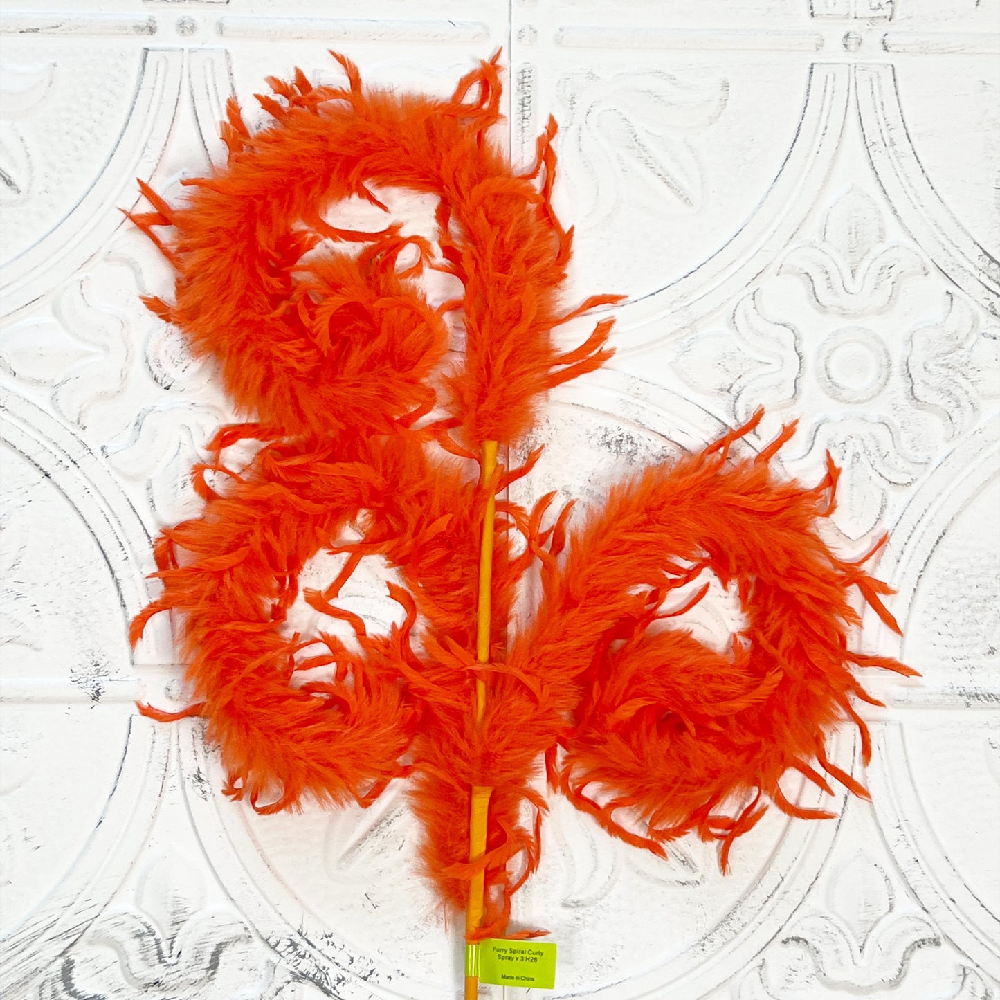 28" Fuzzy Curly Spiral Spray | Black, Orange, Pink or Magenta | Halloween Decor | Wreath Attachment | Whimsical Wreath Accent