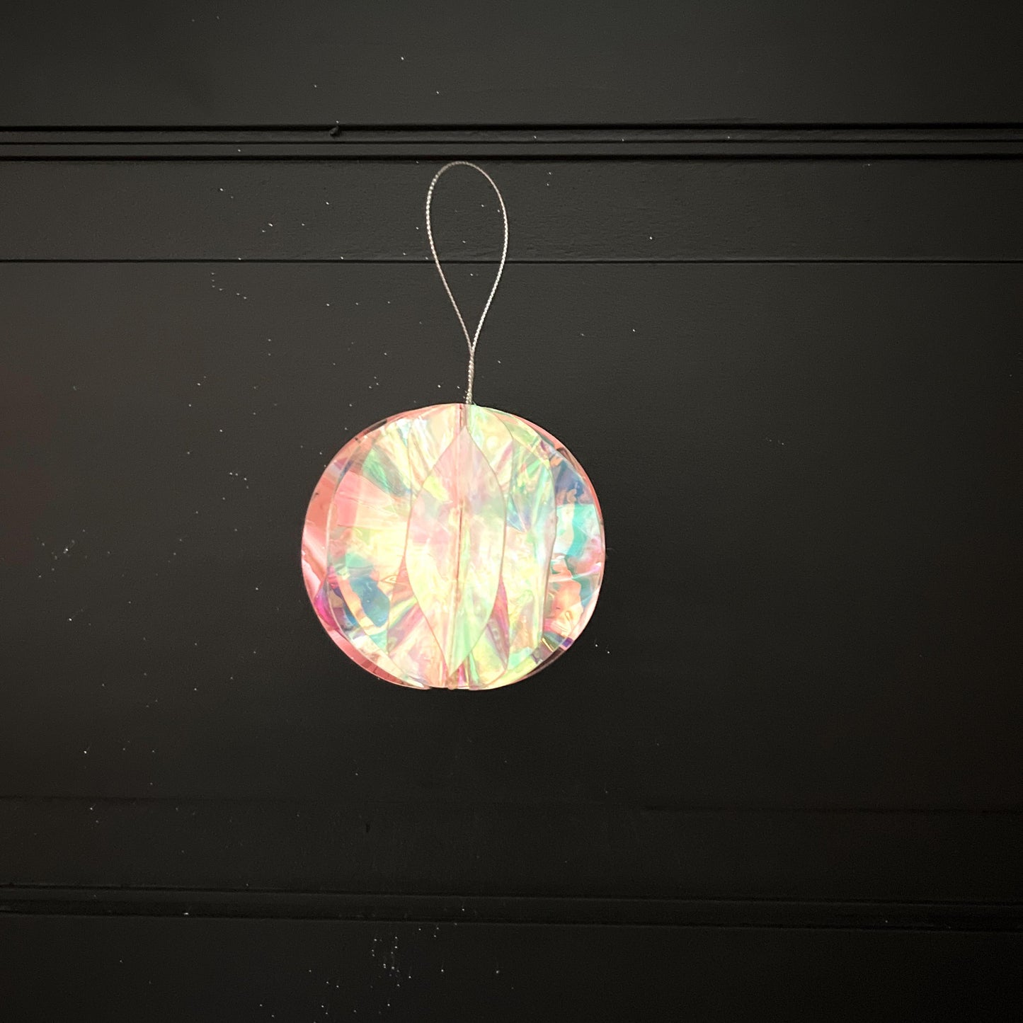 4" Iridescent Ball Ornament, Holographic Christmas Ornament, Jeweled Tree Ornament, Box of 4 Ornaments, Pastel Holiday Decor