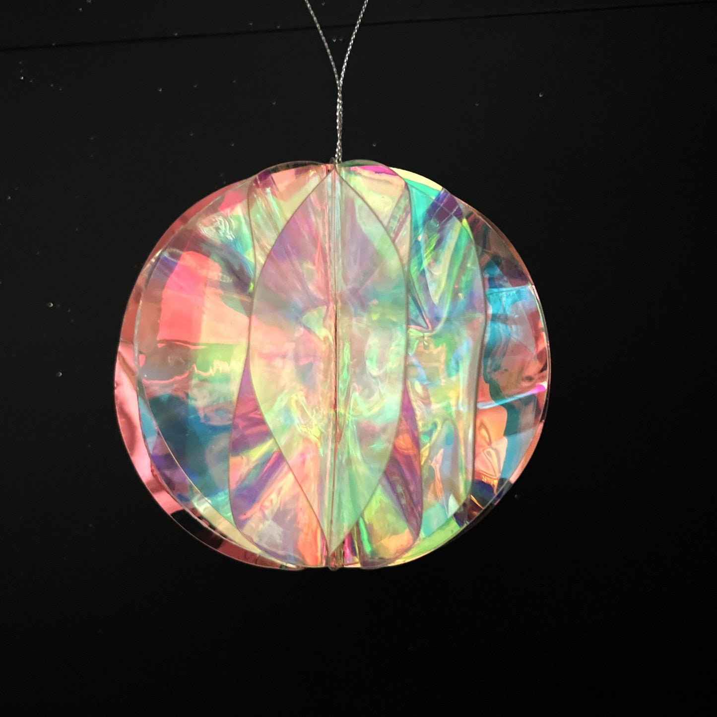 4" Iridescent Ball Ornament, Holographic Christmas Ornament, Jeweled Tree Ornament, Box of 4 Ornaments, Pastel Holiday Decor