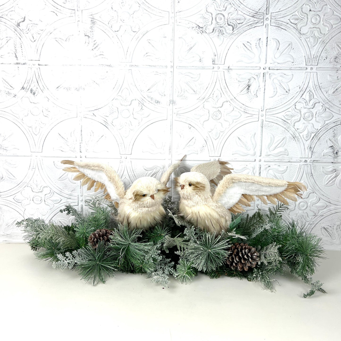 Flying Snow Owl Ornament, White Winter Owl Decor, Realistic Owl Tree Topper, Christmas Owl Decoration, Luxury Woodland Decor