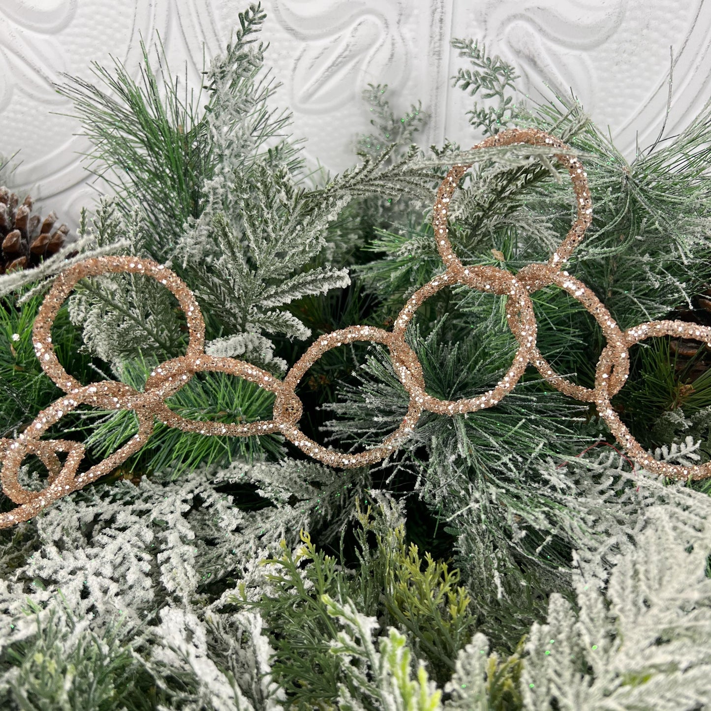 Champagne Beaded Chain Garland, Jeweled Holiday Garland, Gold Loop Garland, Christmas Tree Garland, Wedding Centerpiece Decor