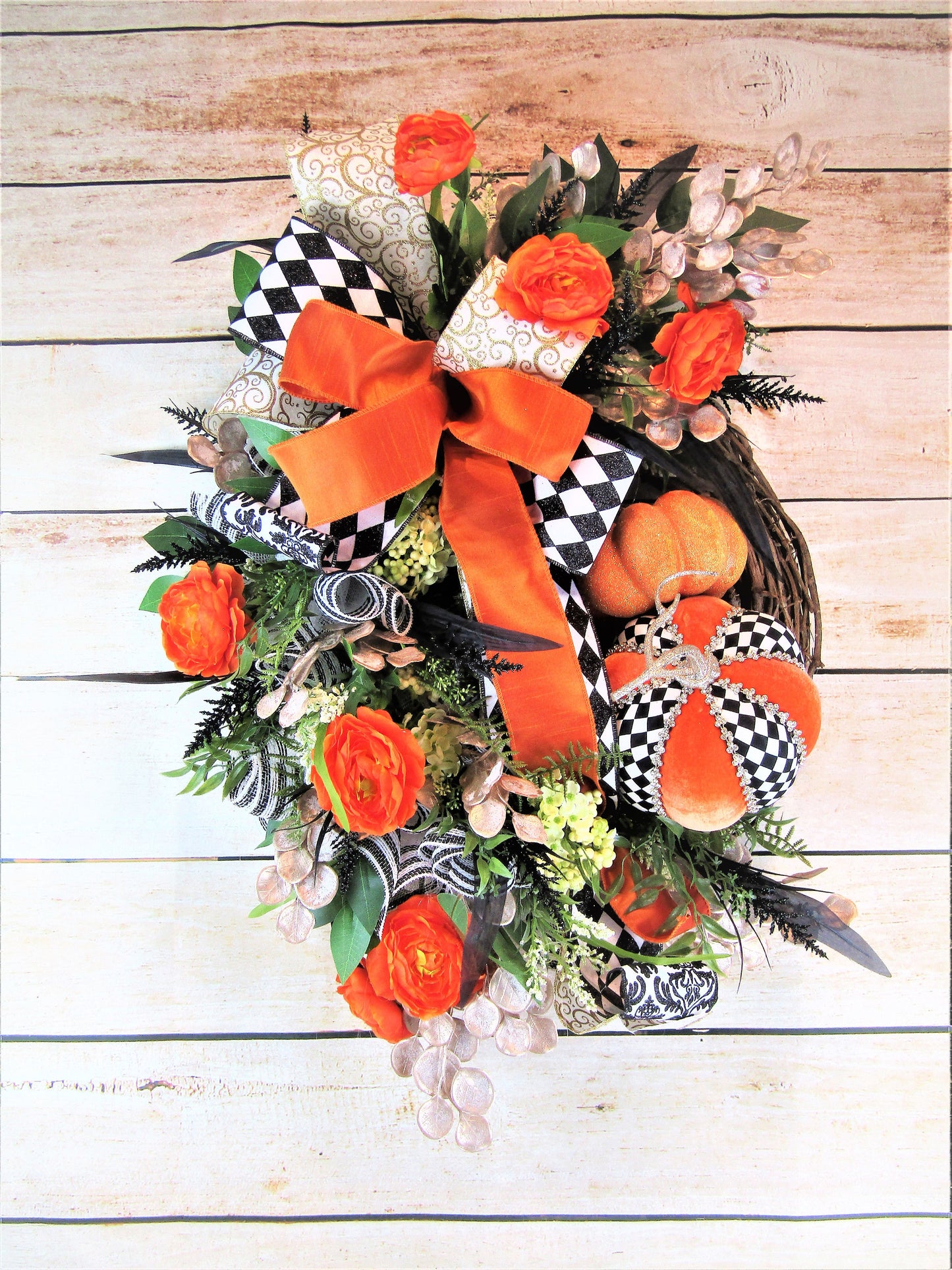 Fall wreath for front door, Fall Pumpkin wreath, Outdoor Fall Wreath, Fall Decor, Mark Roberts Pumpkin Wreath, Thanksgiving Decor