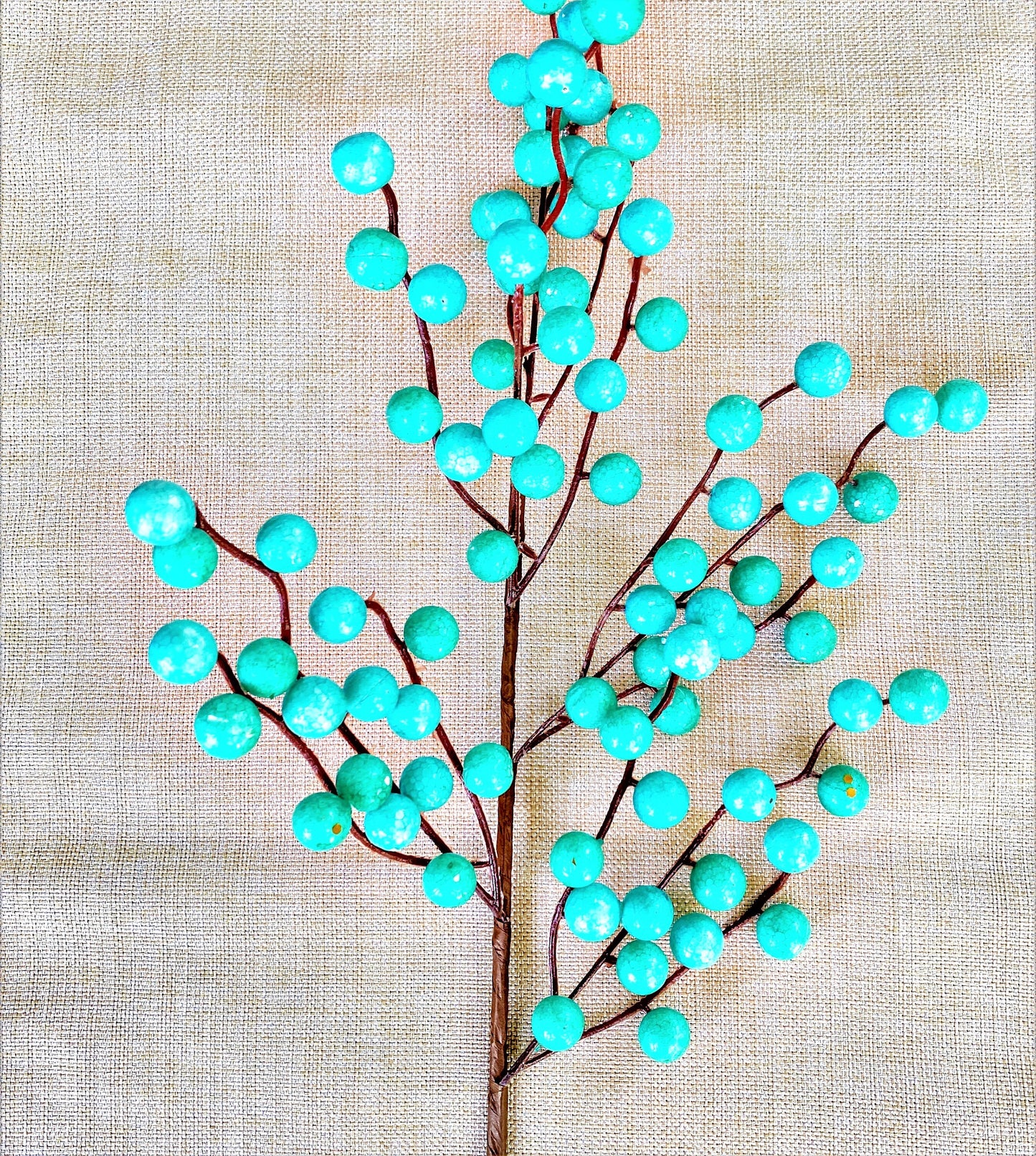 Fall Berry Spray, Fall Floral Spray, Fall Berry Pick, Autumn Berry Stem, Fall Wedding Decor, Turquoise Floral Spray, Blue Floral Spray