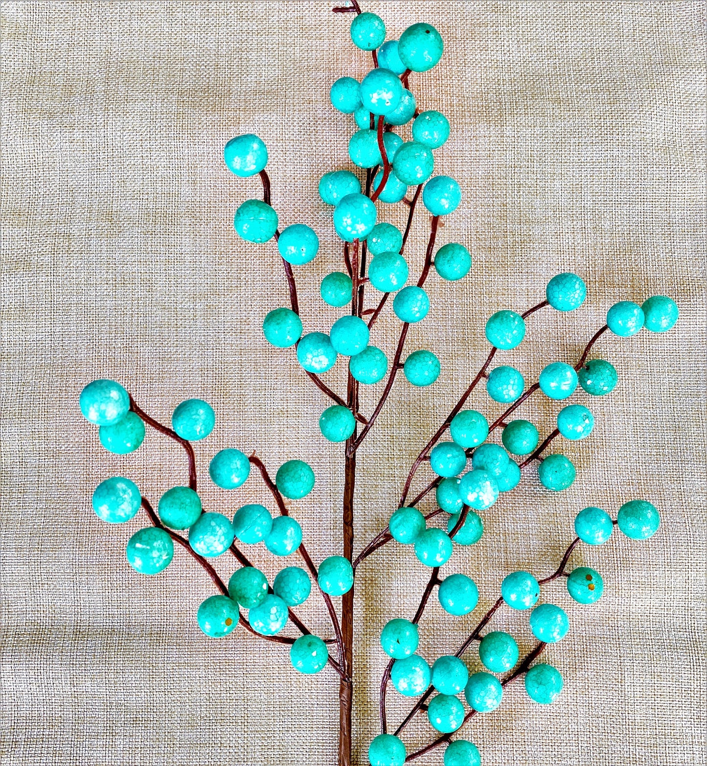 Fall Berry Spray, Fall Floral Spray, Fall Berry Pick, Autumn Berry Stem, Fall Wedding Decor, Turquoise Floral Spray, Blue Floral Spray