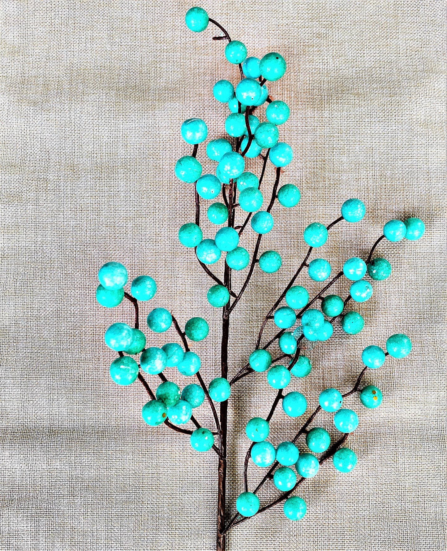 Fall Berry Spray, Fall Floral Spray, Fall Berry Pick, Autumn Berry Stem, Fall Wedding Decor, Turquoise Floral Spray, Blue Floral Spray