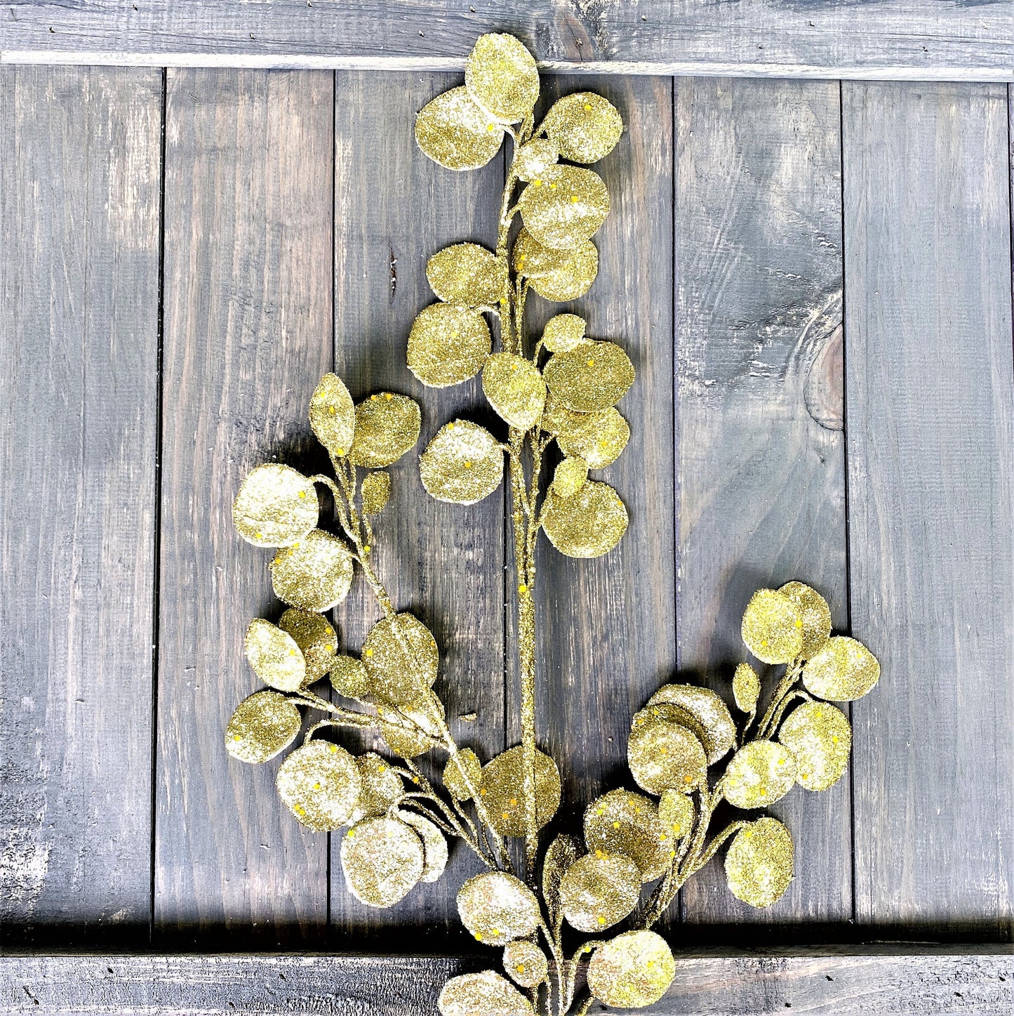 Gold Lunaria Leaf Spray, Glitter Lunaria Leaf Stem, Gold Floral Spray, Gold Floral Stem, Gold Lunaria Spray, Glitter Lunaria Leaf, Floral