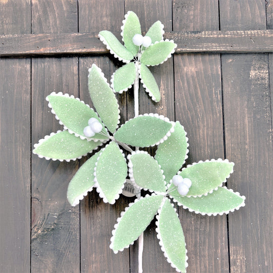 24" Frosted Poinsettia Stem, Mint Green Poinsettia Stem, Candy Poinsettia, Christmas Floral, Mint Wedding Decor, Triple Poinsettia Stem