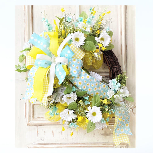 Summer Daisy Wreath for Front Door, Daisy Wreath, Farmhouse Decor, Everyday Wreath, Front Porch Decor, Mother's Day Gift