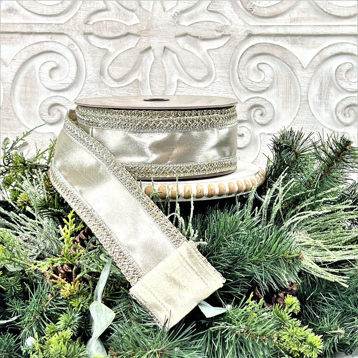 Braided Silver Ribbon D Stevens Ribbon, Metallic Platinum Ribbon, Silver Ribbon, Braided Edg ...