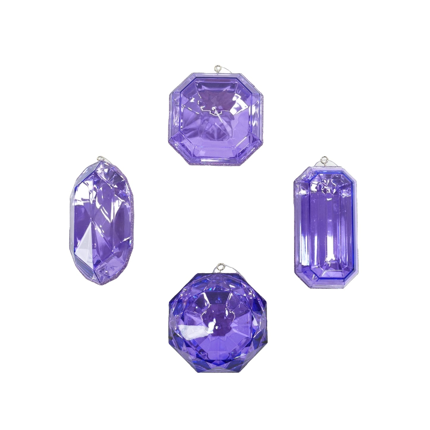 Jewel Ornament Set, Purple Jewel Ornaments, Gem Ornaments, Acrylic Jewel Ornament Set, Amethyst Jewel, Wreath Attachments, Easter Decor